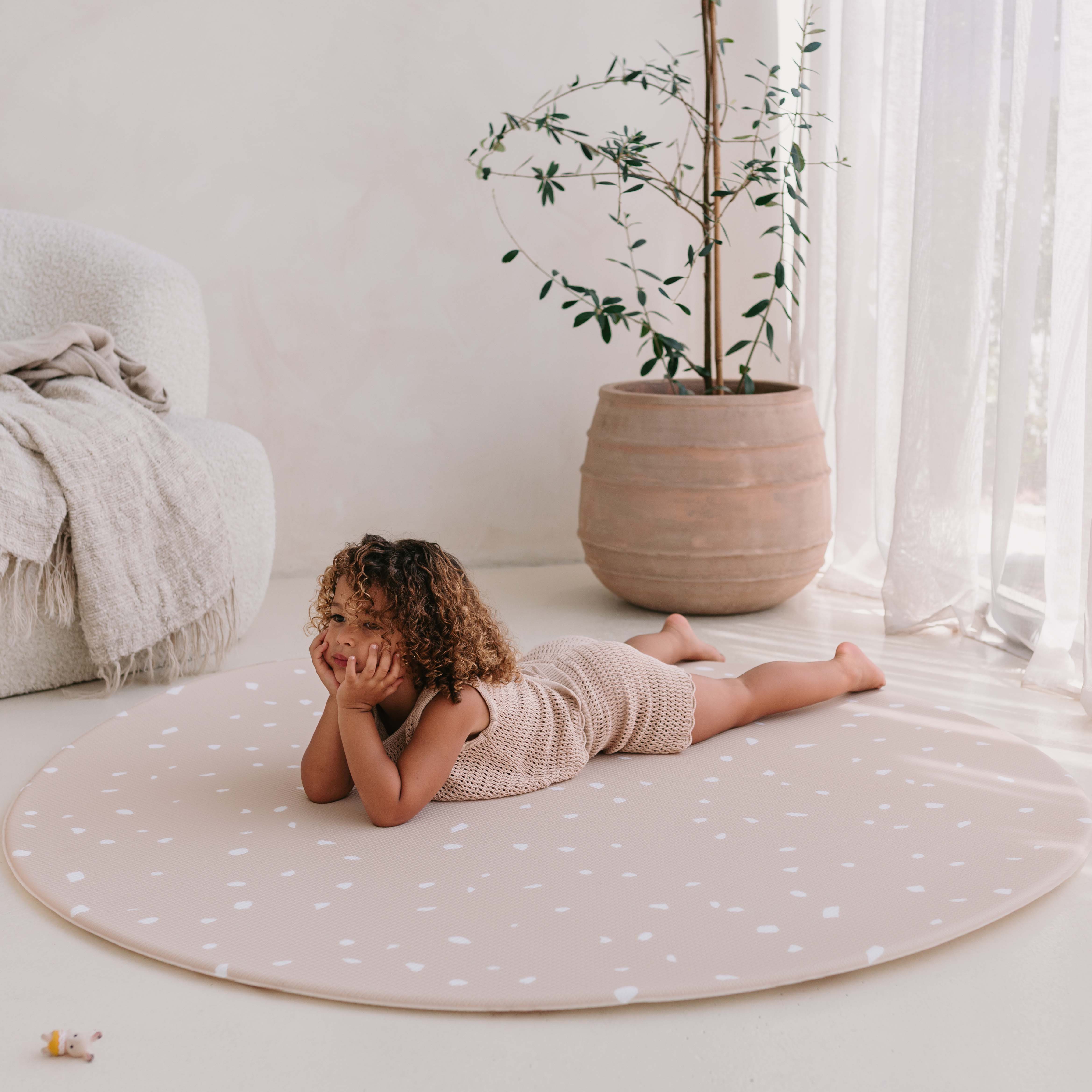 Terrazzo Sand / Lines Play Mat (Round)