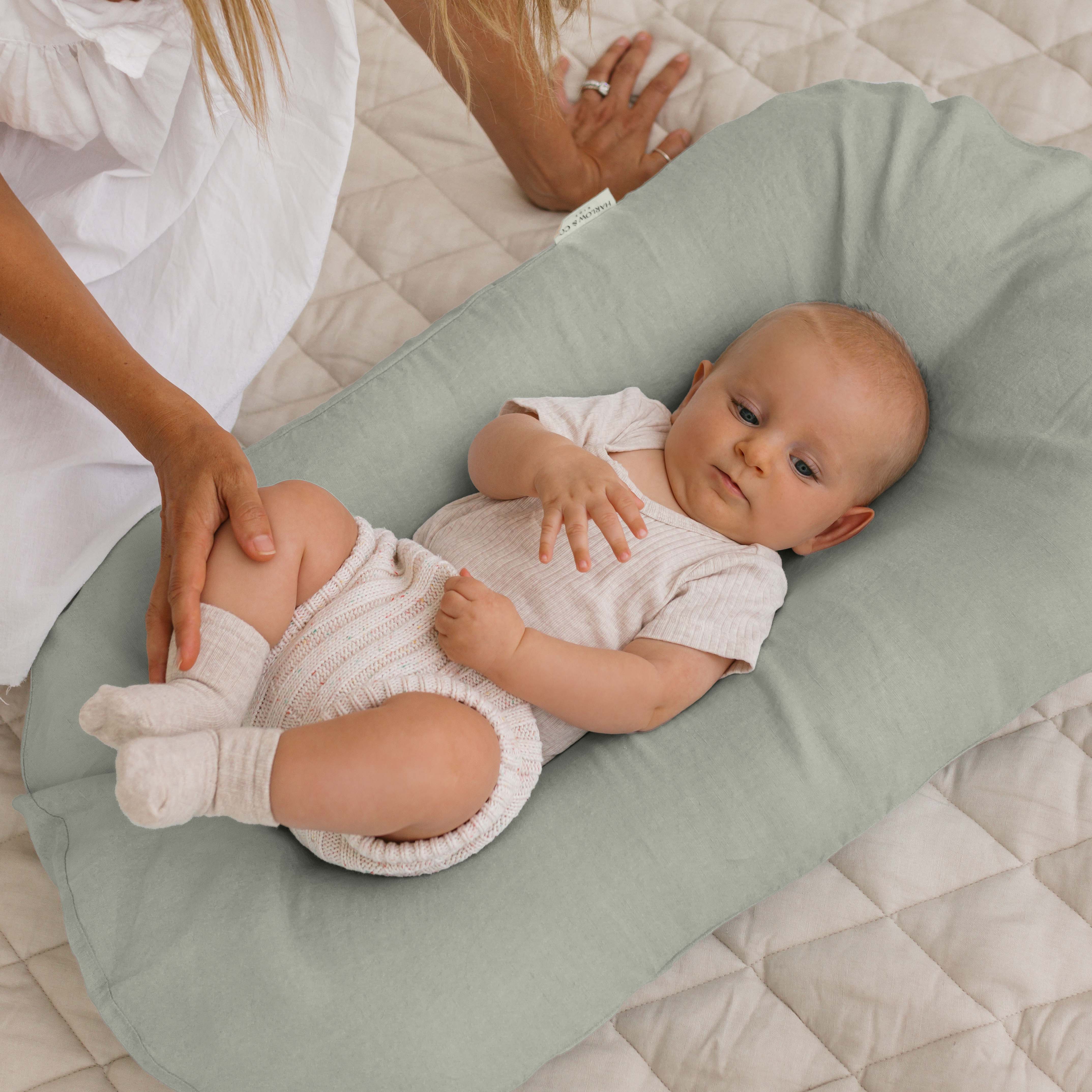 Baby Lounger + Linen Cover - Sage