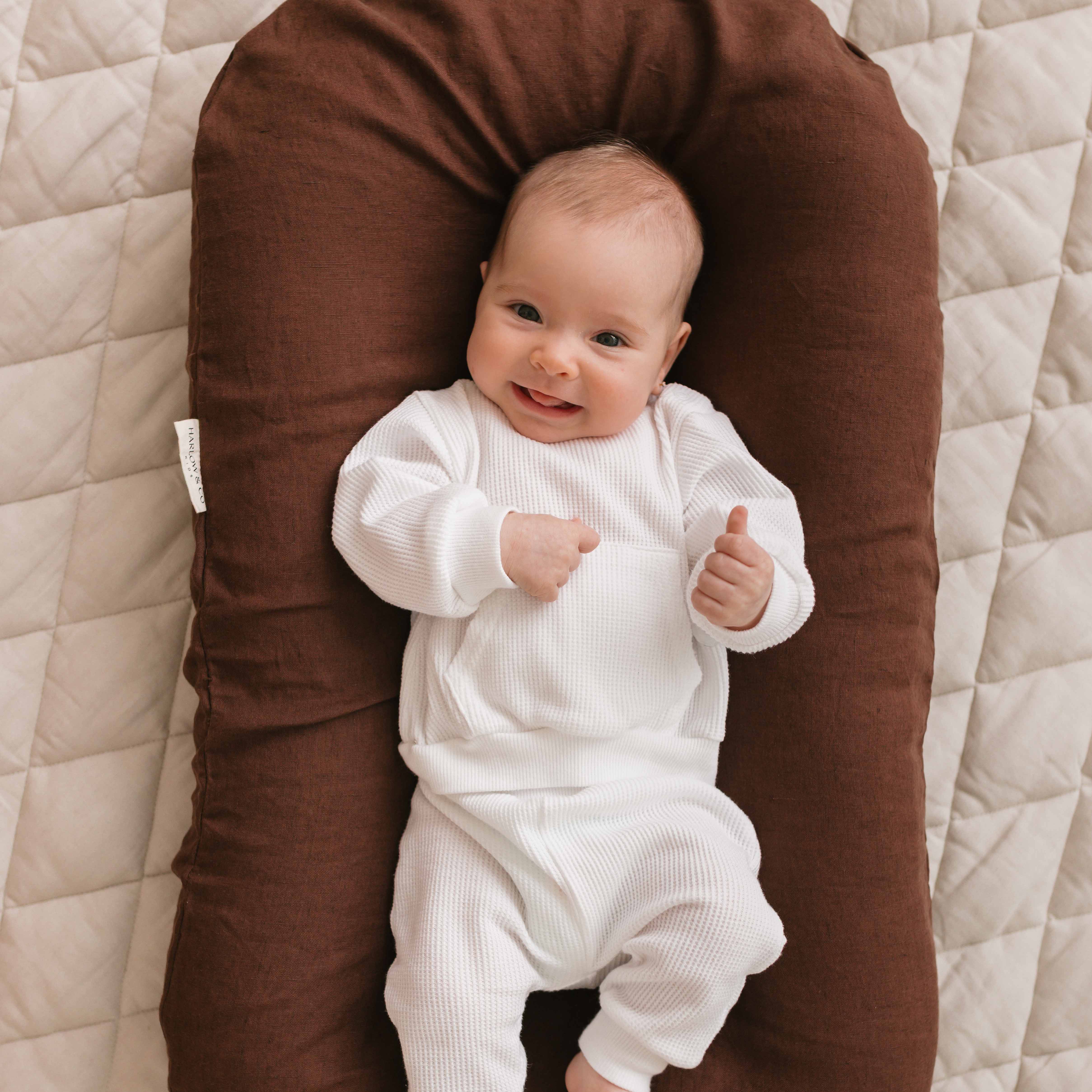 Baby Lounger + Linen Cover - Cocoa