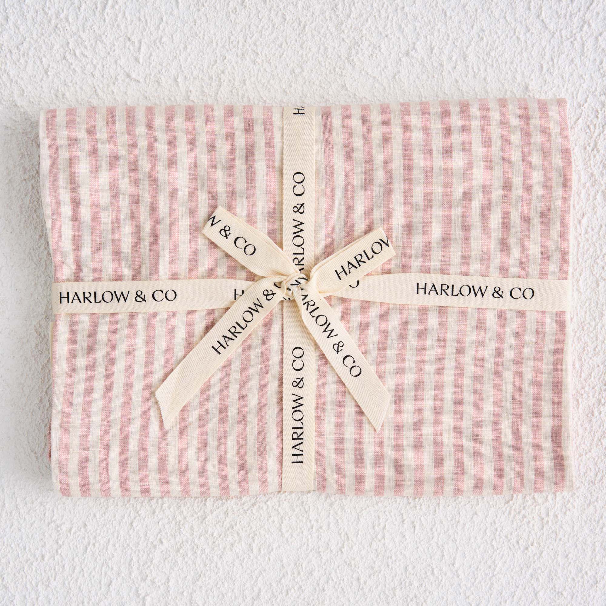 Linen Baby Lounger Cover - Blush Stripe