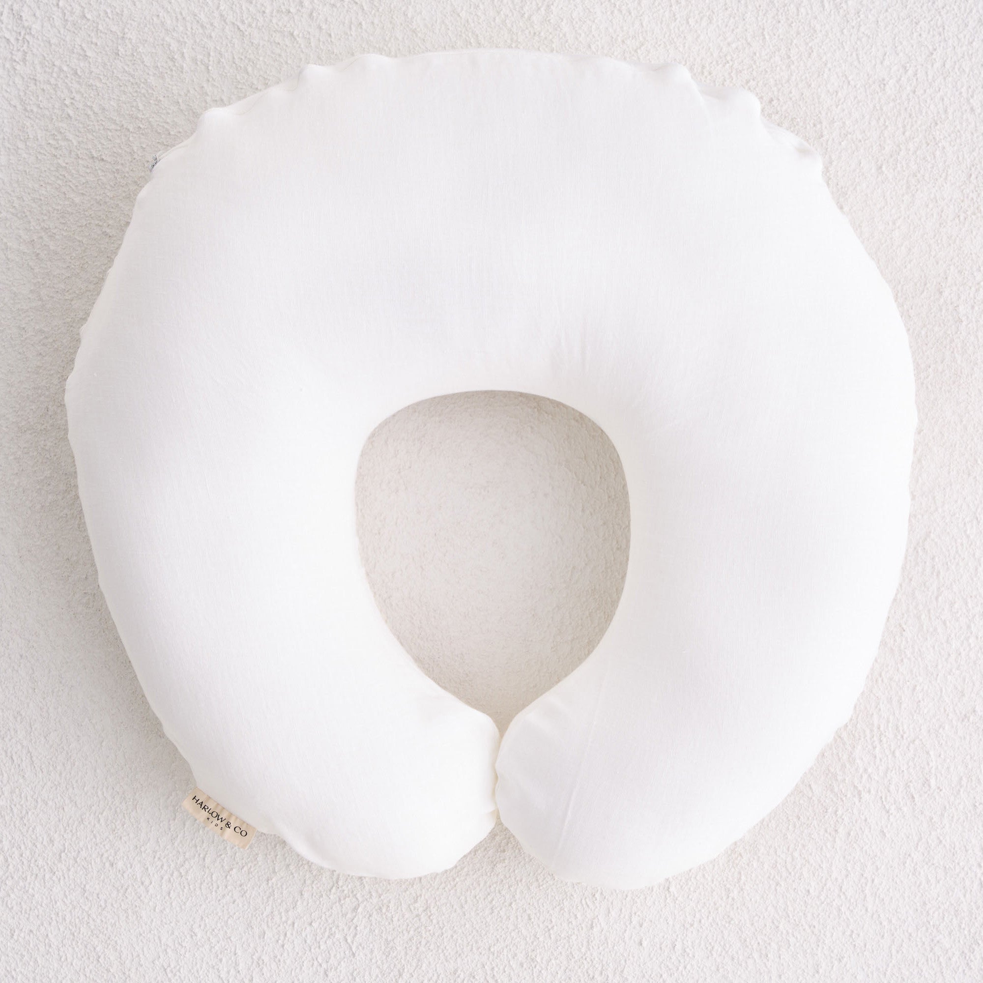 Linen Nursing Pillow Cover - White