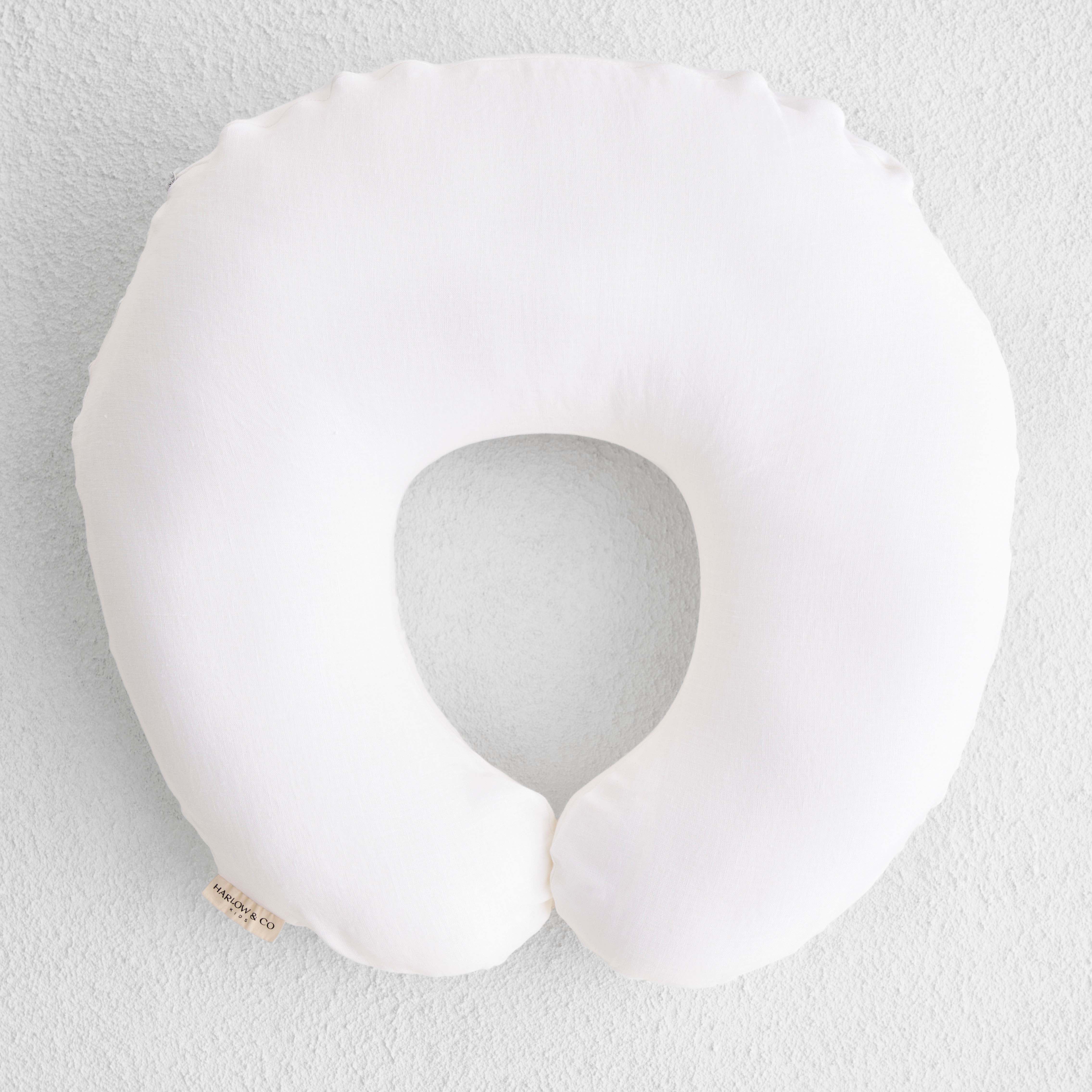 Linen Nursing Pillow Cover - White