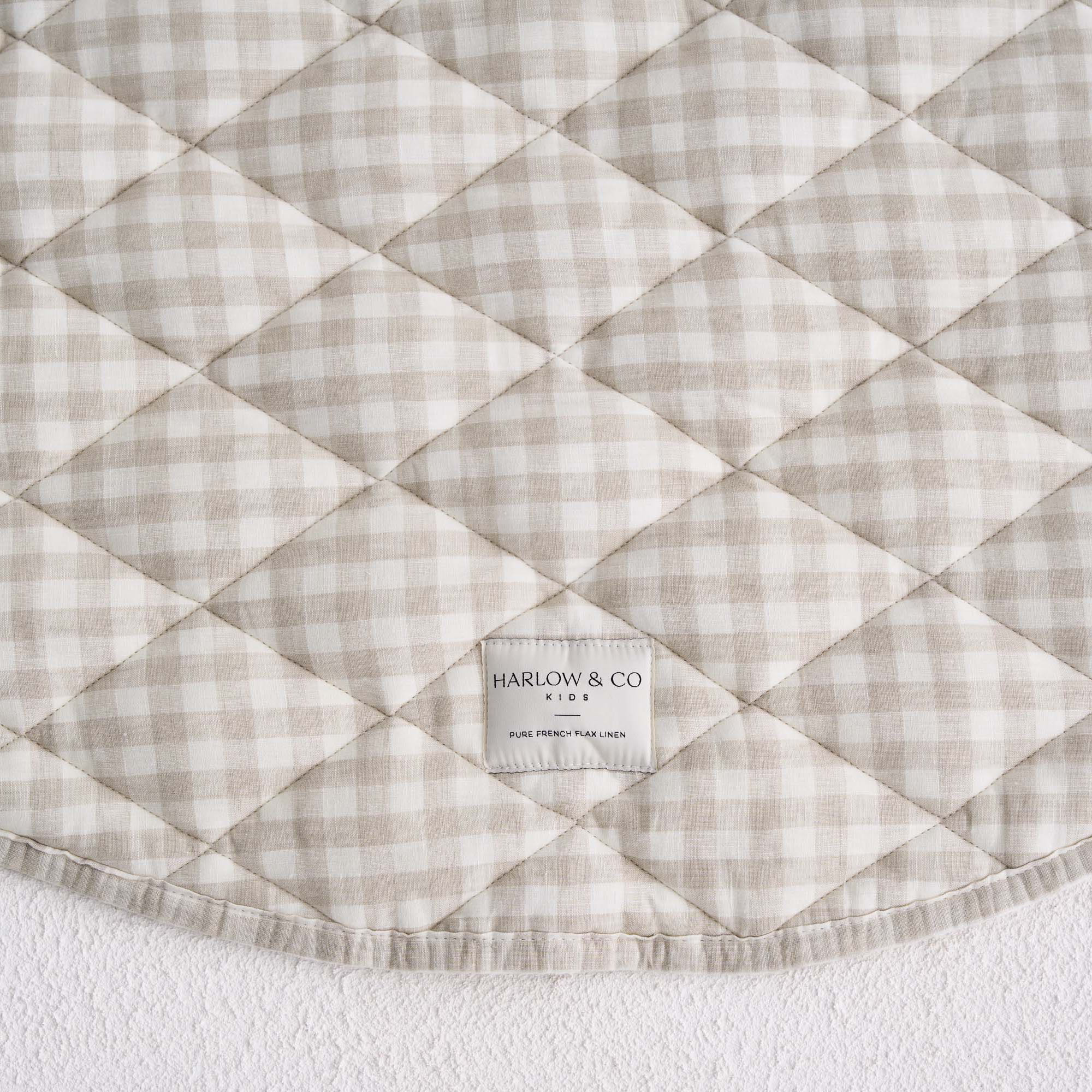 Bundle: Baby Lounger + Linen Play Mat - Oat Gingham
