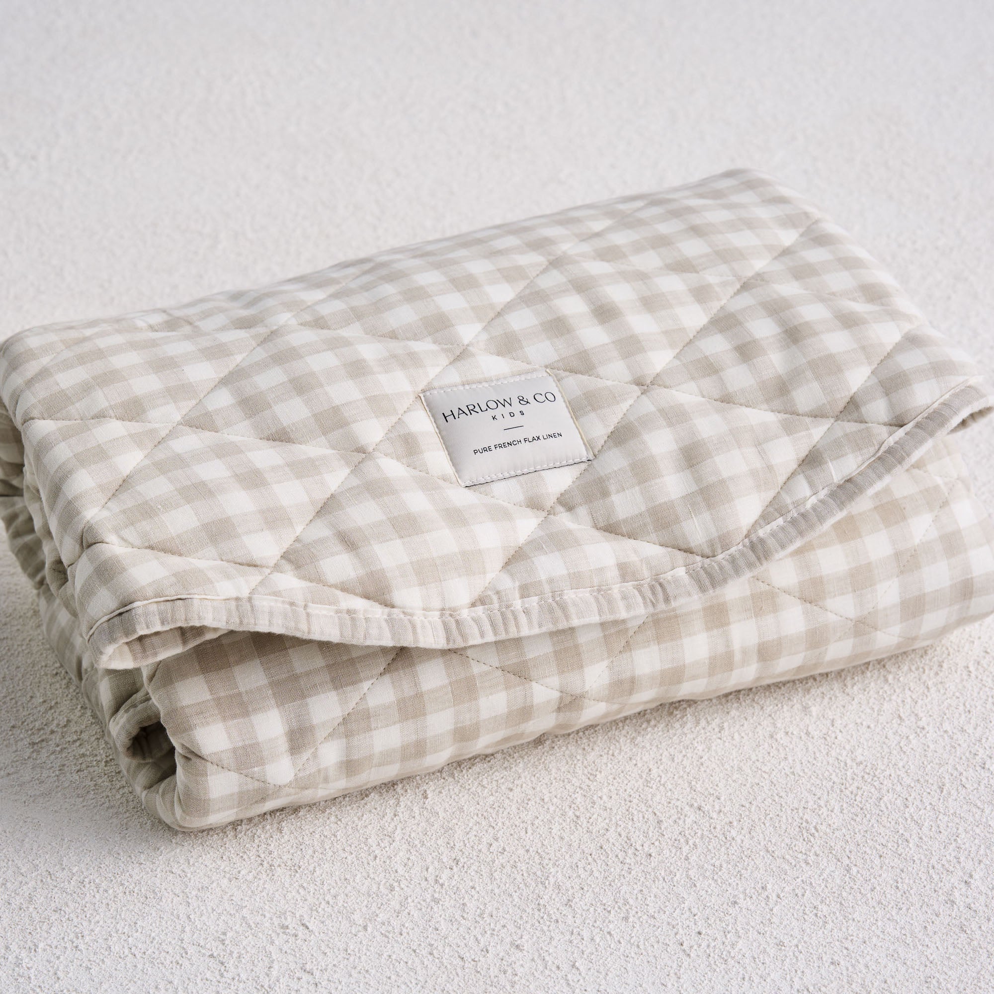 Bundle: Baby Lounger + Linen Play Mat - Oat Gingham