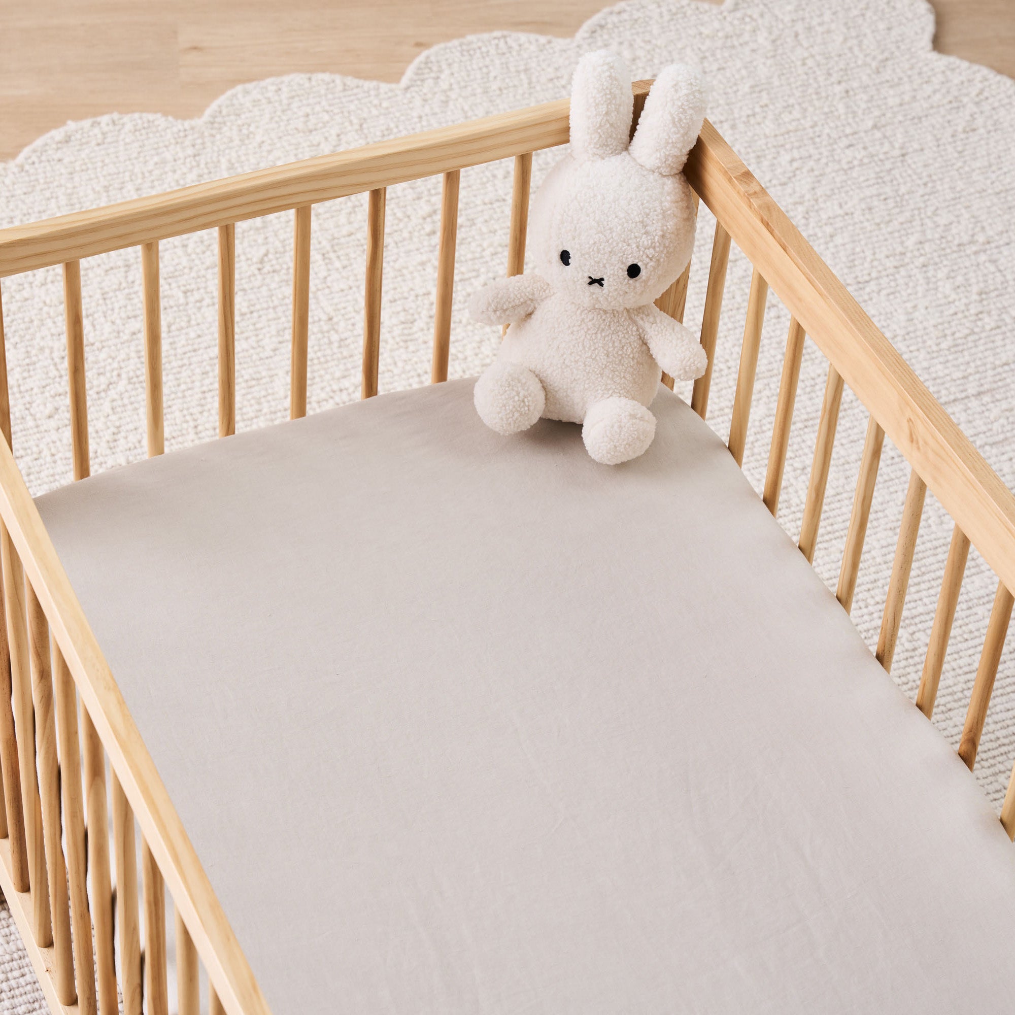 French Linen Cot Sheet - Oat