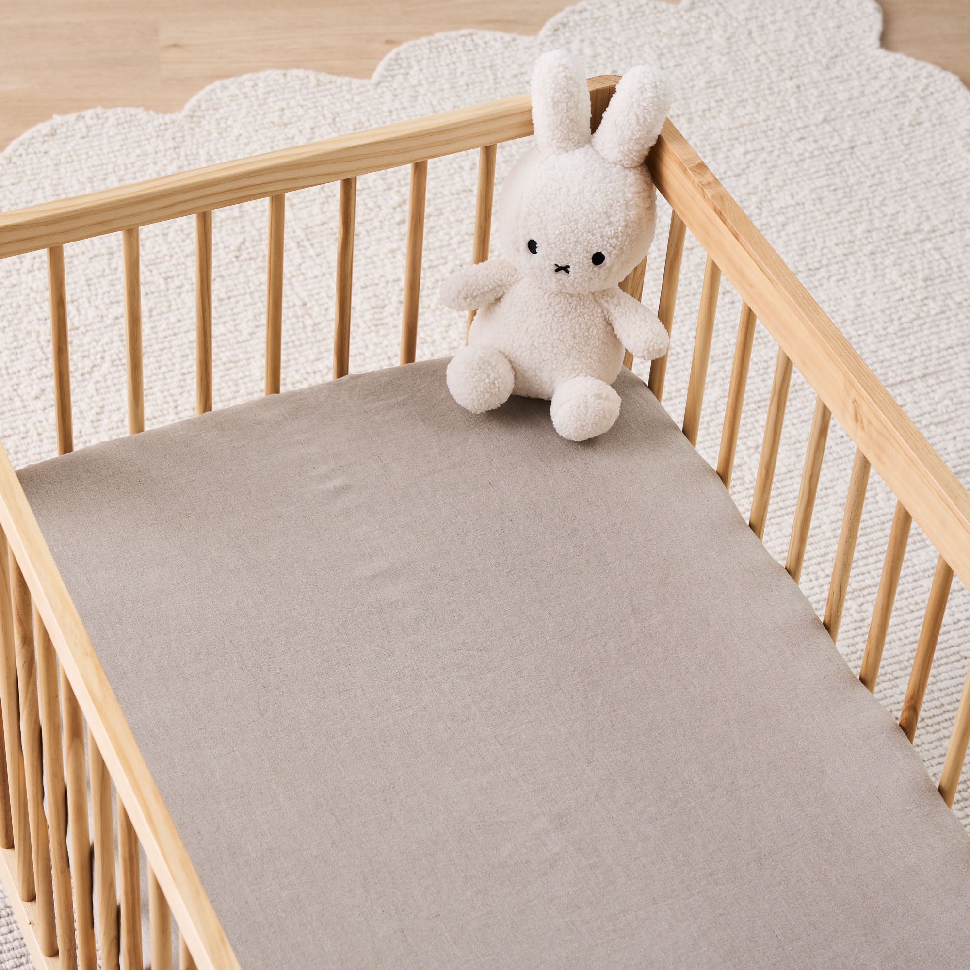 French Linen Cot Sheet - Natural