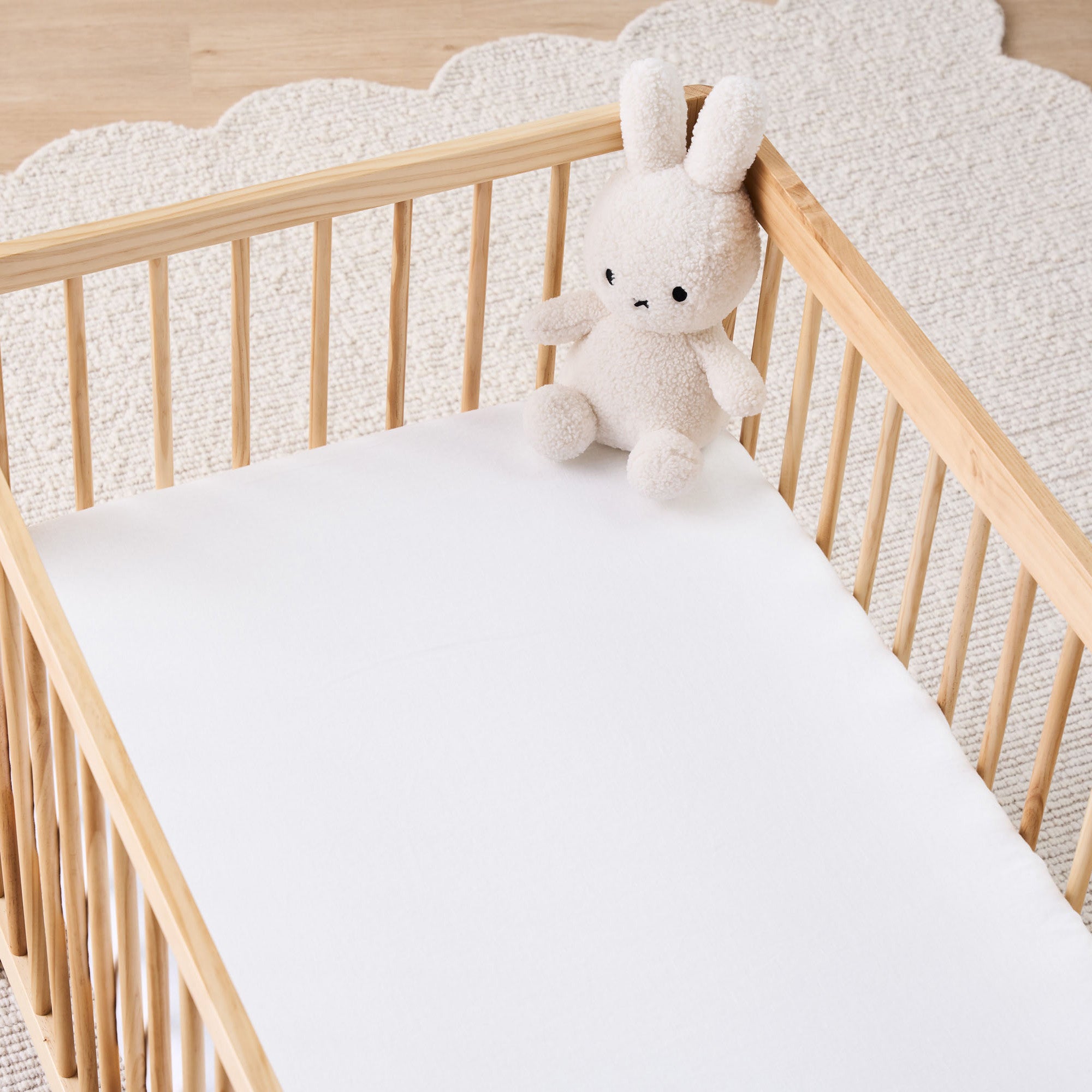 French Linen Cot Sheet - White