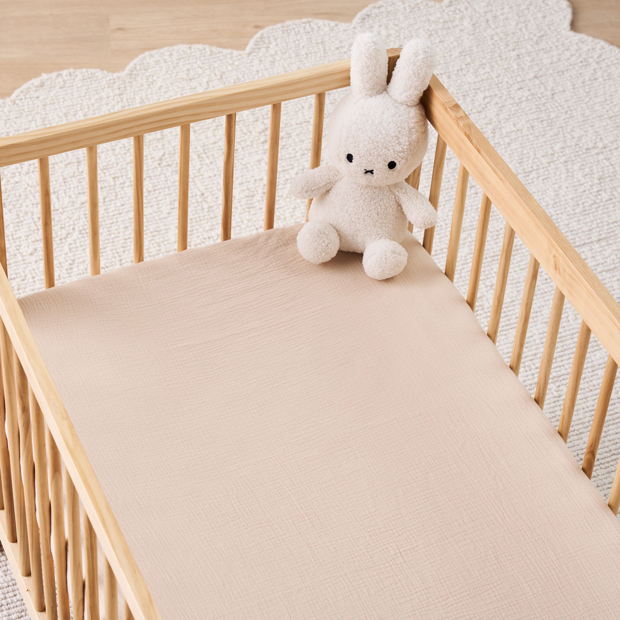 Organic Cotton Cot Sheet - Sand