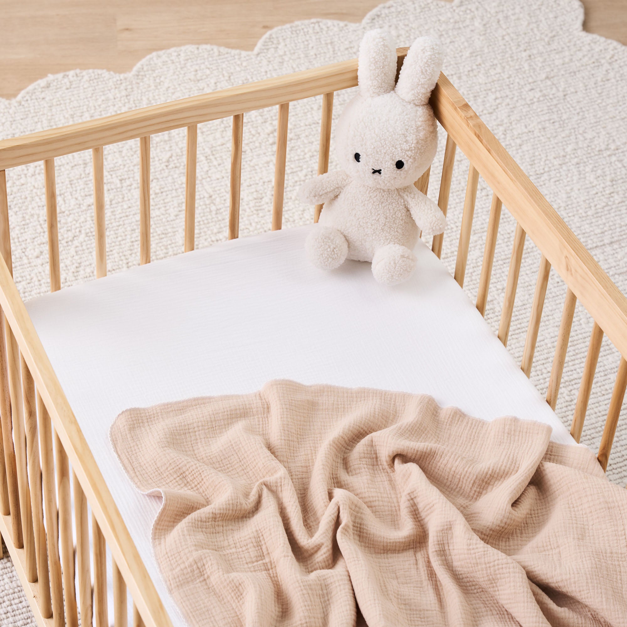 Organic Cotton Cot Sheet - White