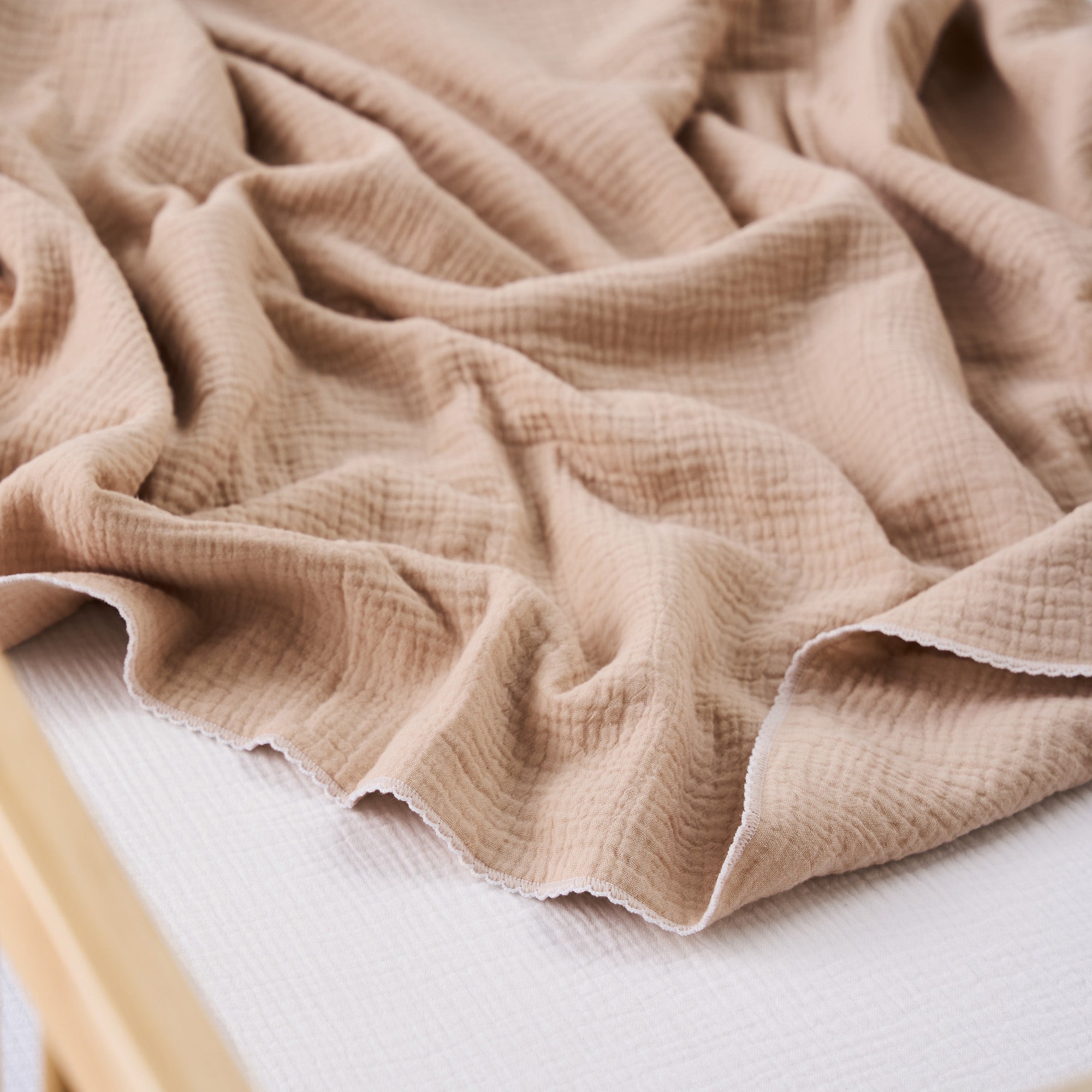 Organic Cotton Baby Blanket - Sand