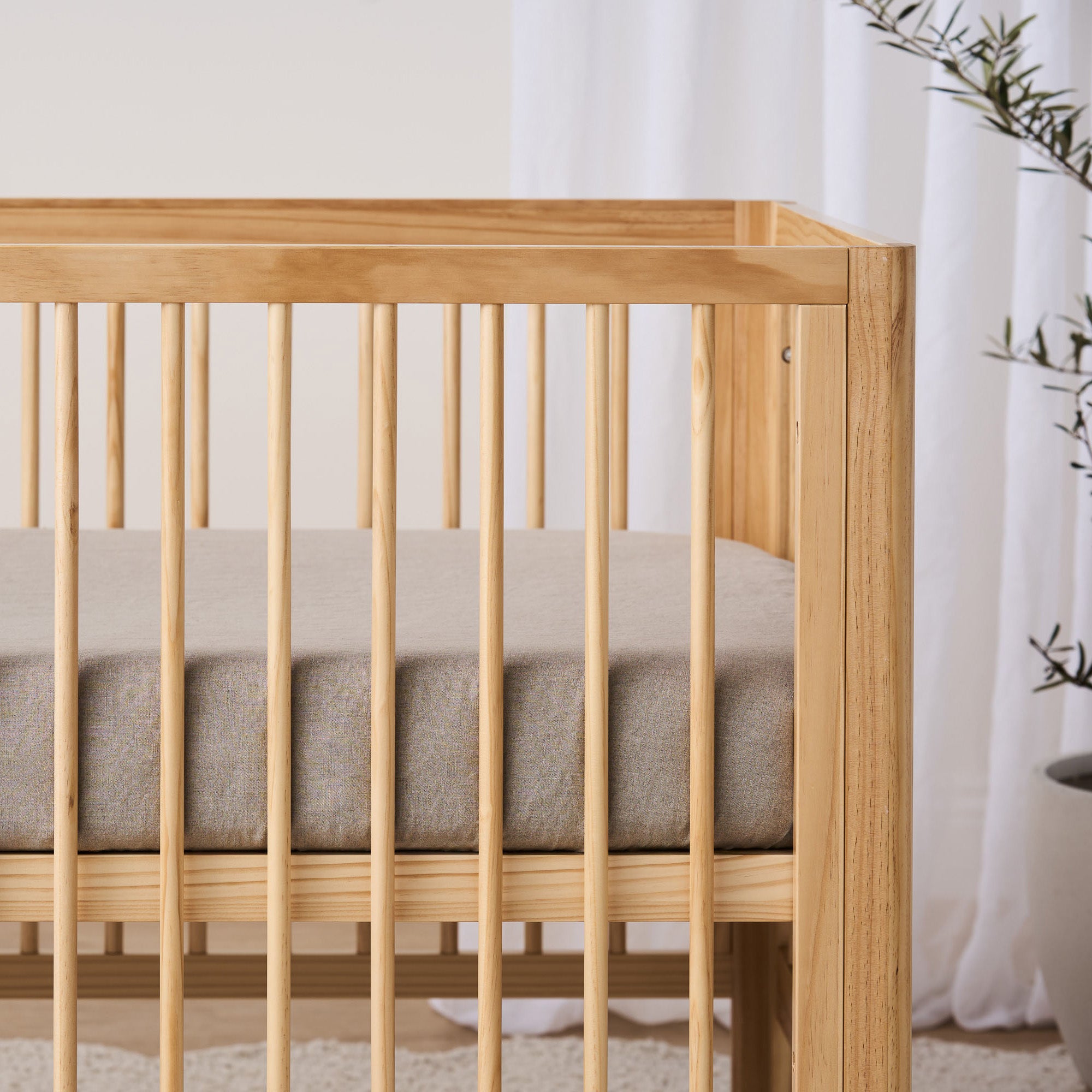 French Linen Cot Sheet - Natural