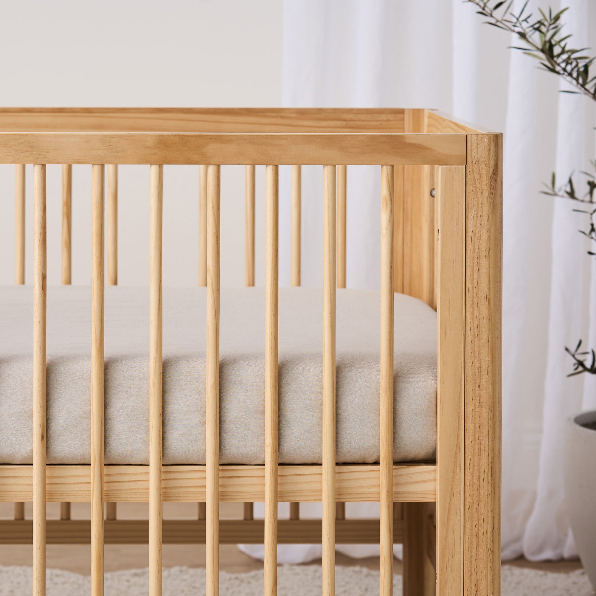 French Linen Cot Sheet - Oat
