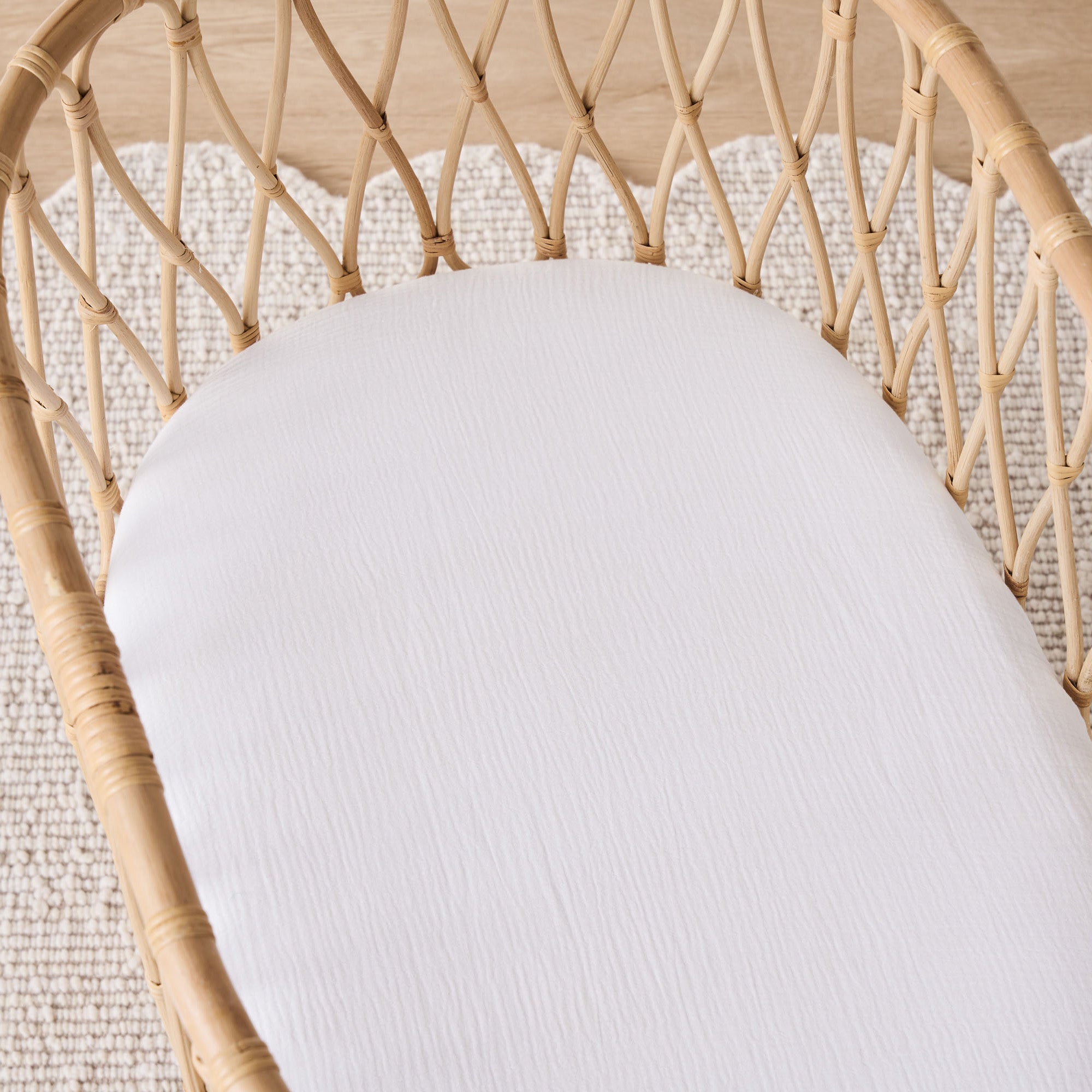 Organic Cotton Bassinet Sheet - White