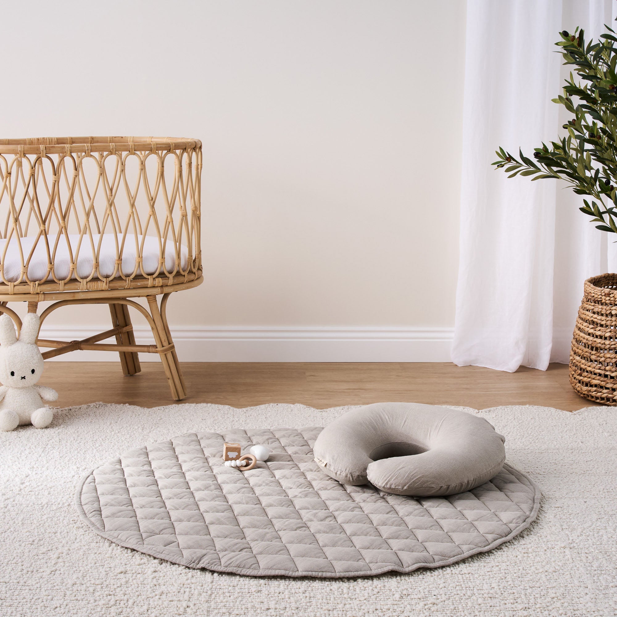 Linen Nursing Pillow Cover - Natural