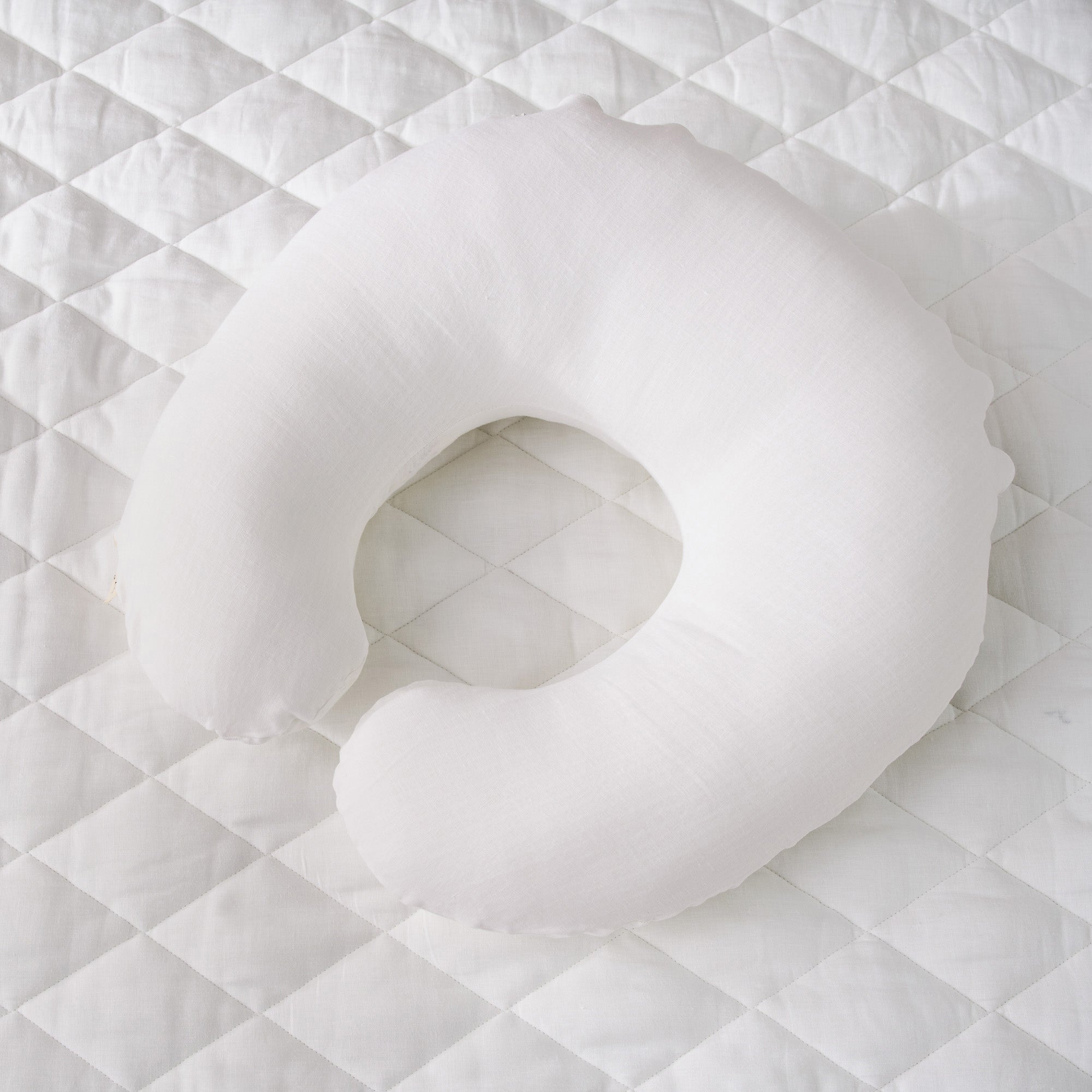Nursing Pillow + Linen Cover - White