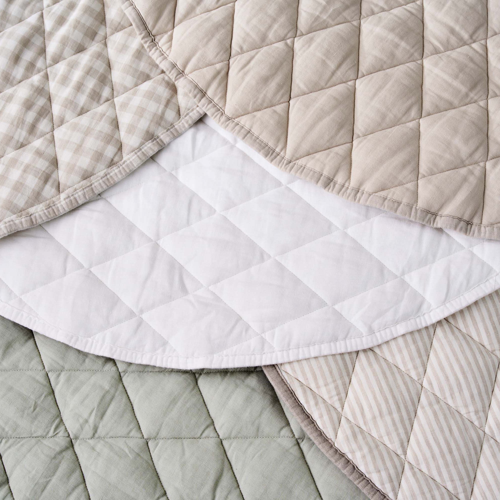 Linen Baby Play Mat - White