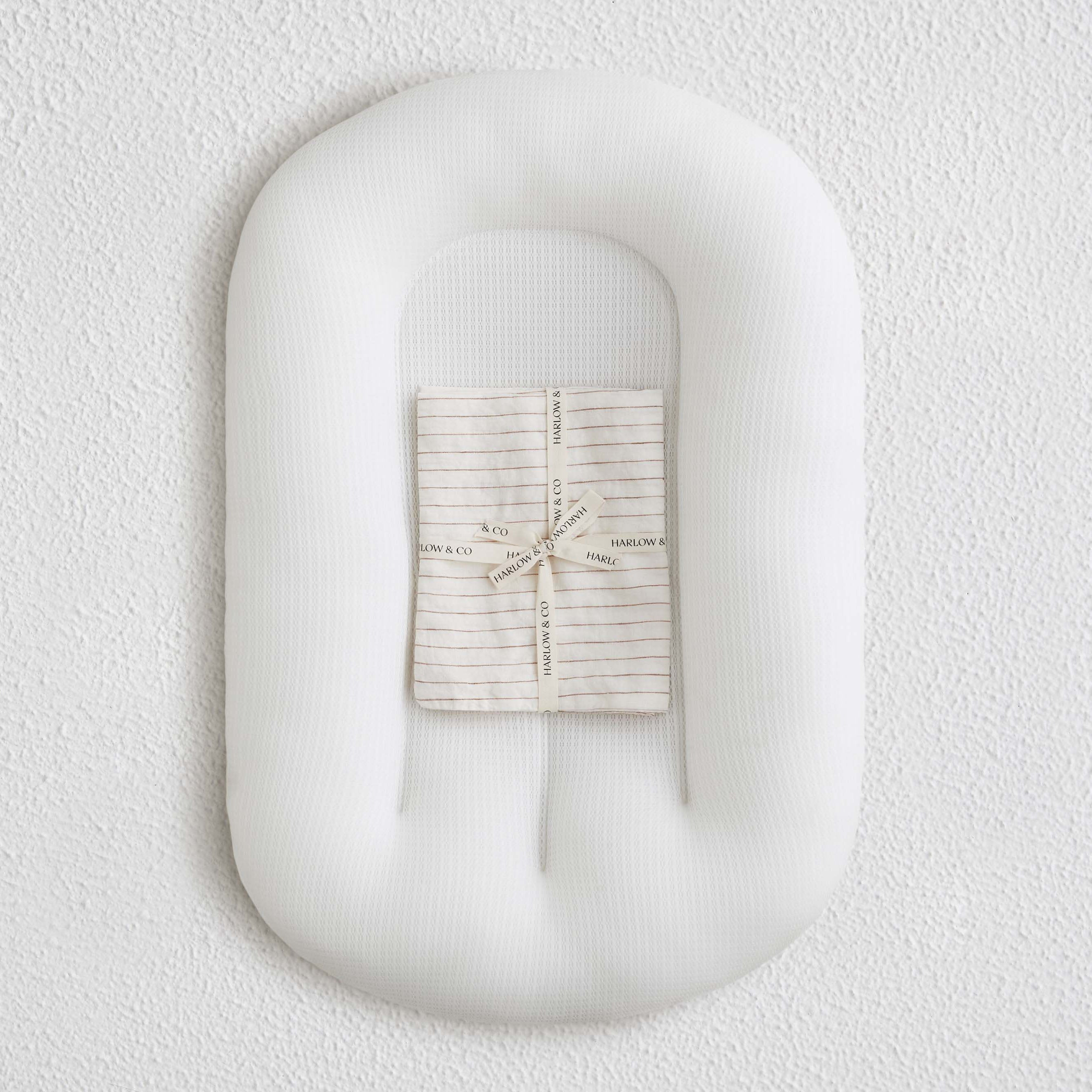 Baby Lounger + Linen Cover - Ginger Stripe