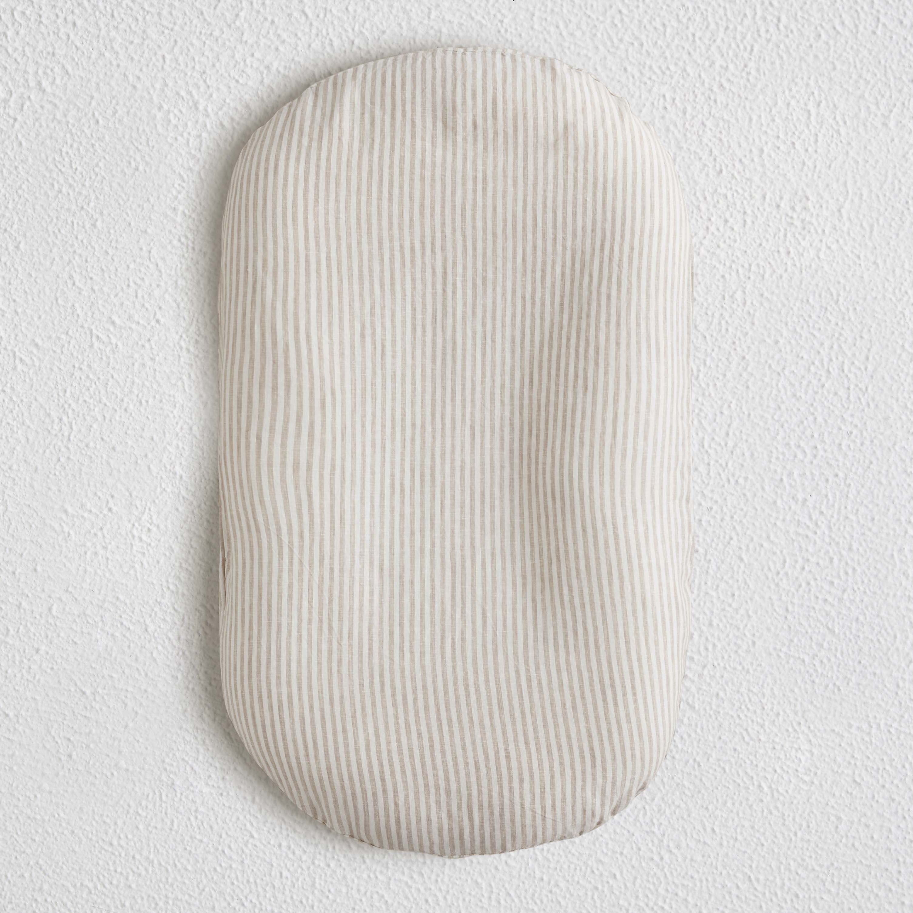 Baby Lounger + Linen Cover - Natural Stripe
