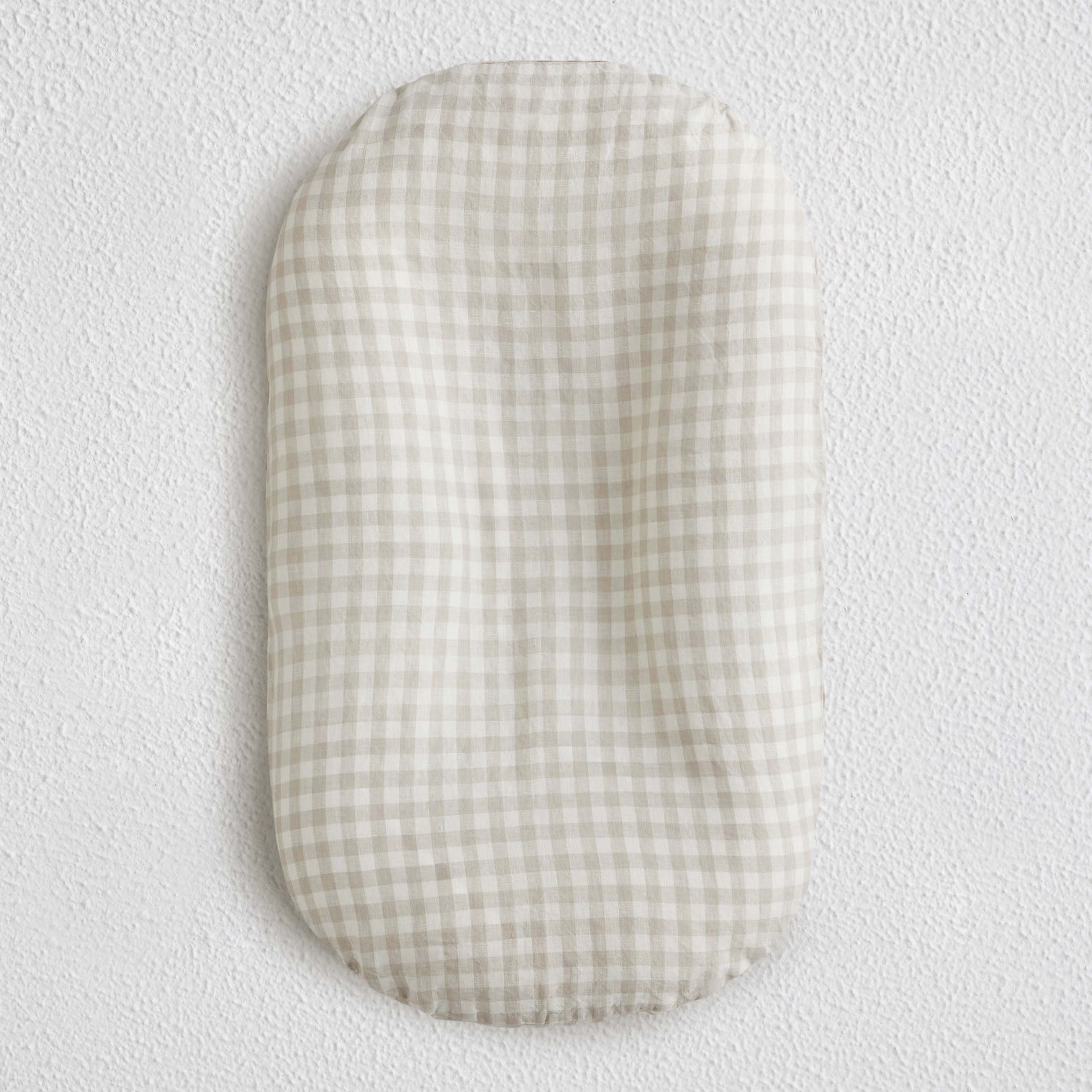 Bundle: Baby Lounger + Nursing Pillow - Oat Gingham