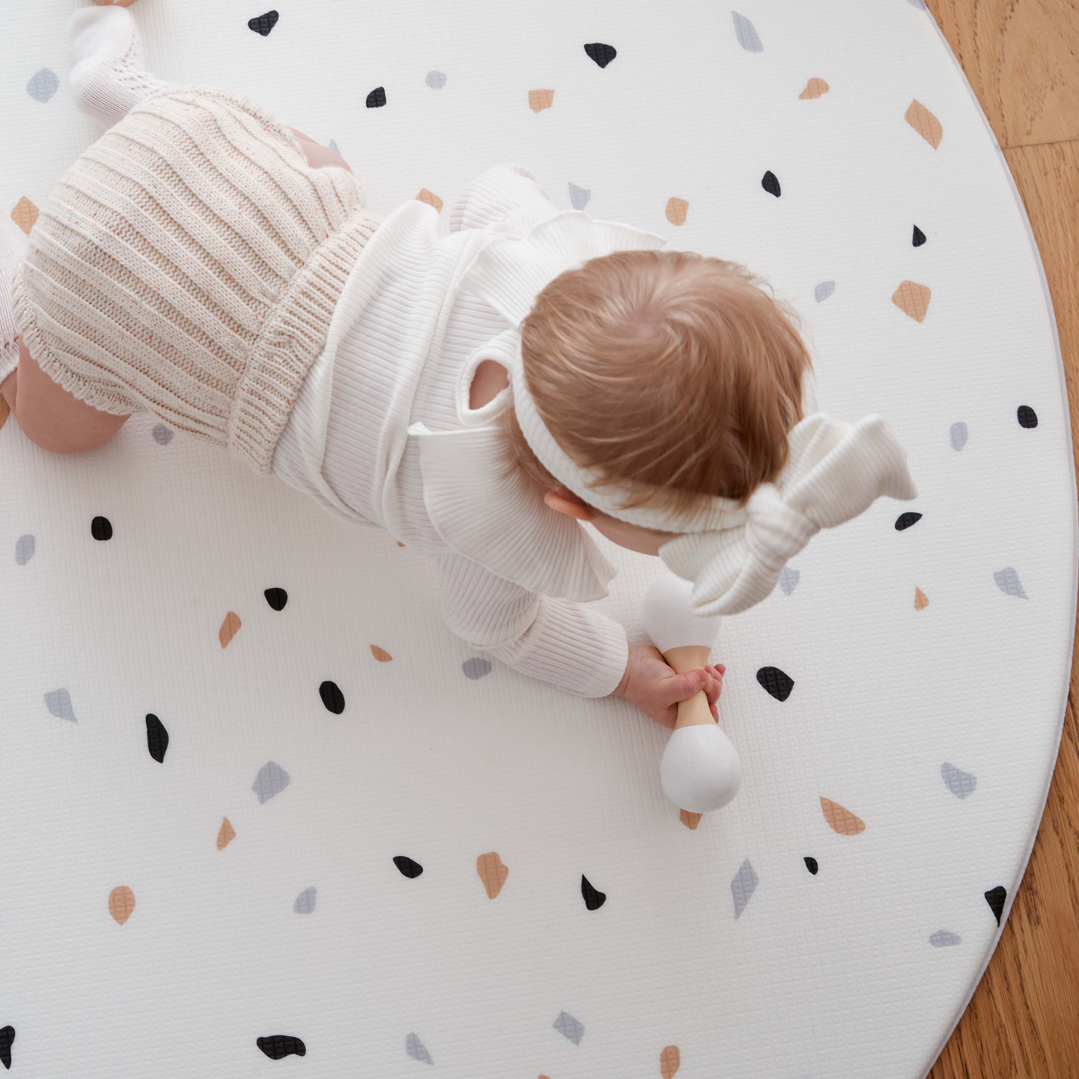 Terrazzo Grey / Terrazzo Natural Play Mat (Round)