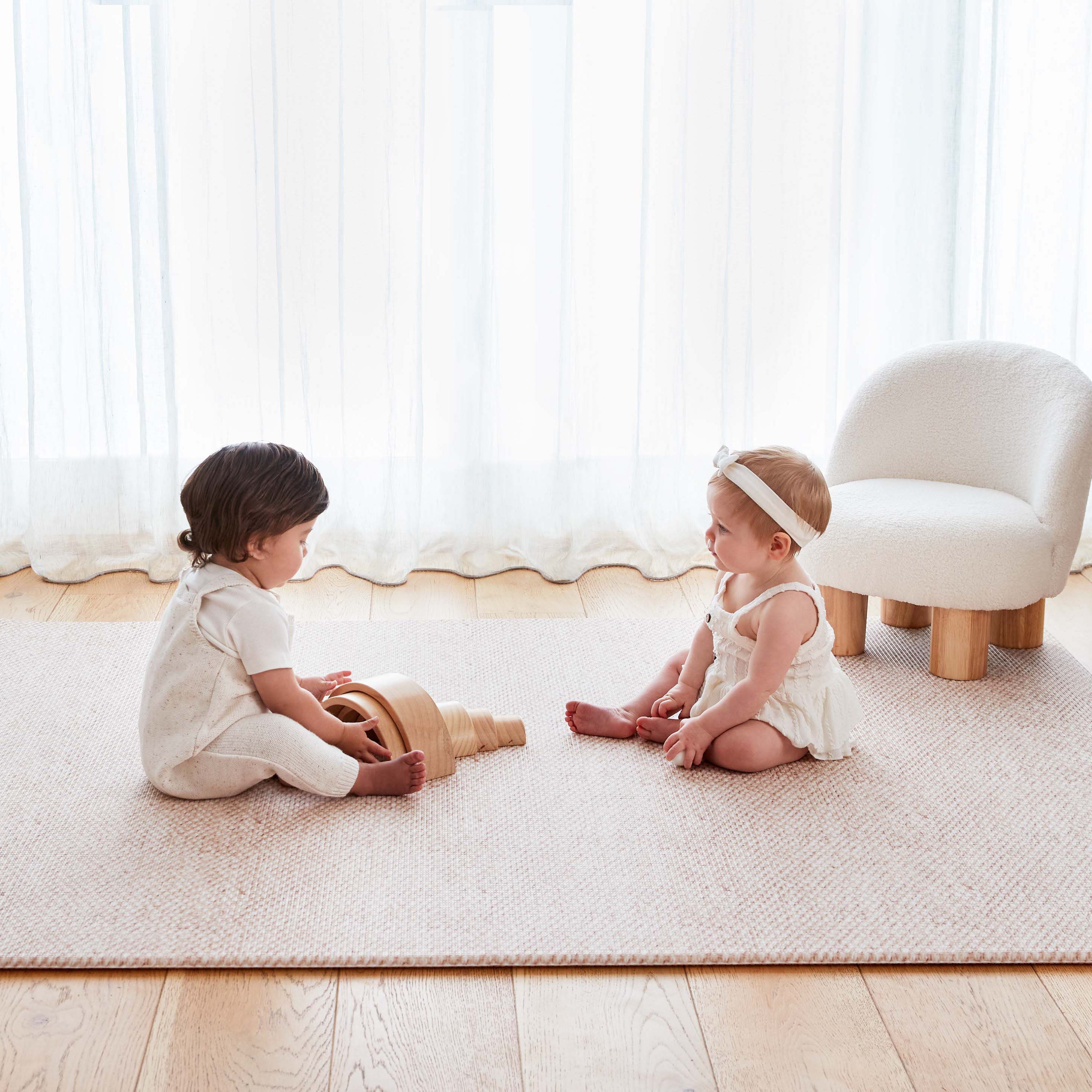 Stones Dusty Blush / Vintage Jute Play Mat (Large)