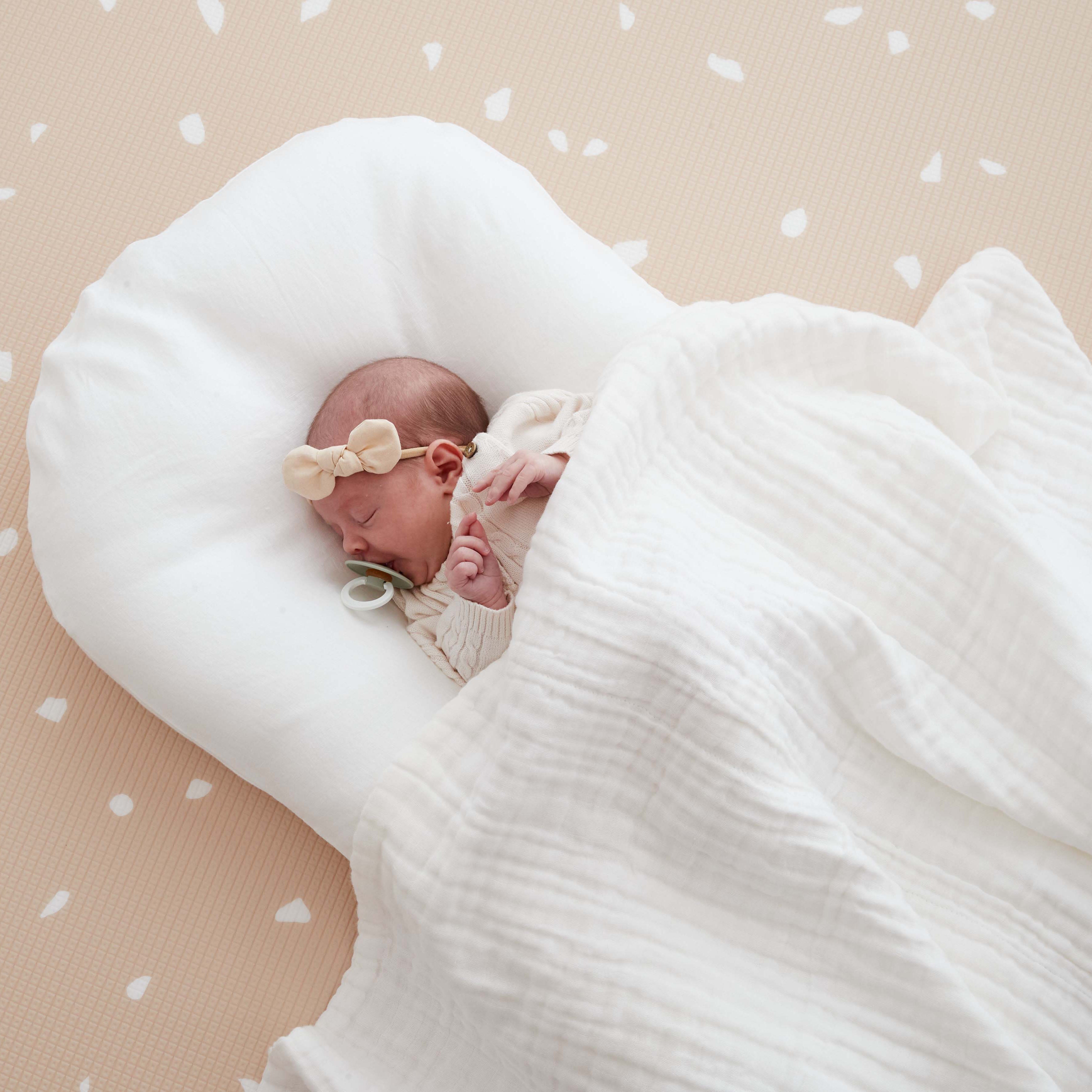 Linen Baby Lounger Cover - White