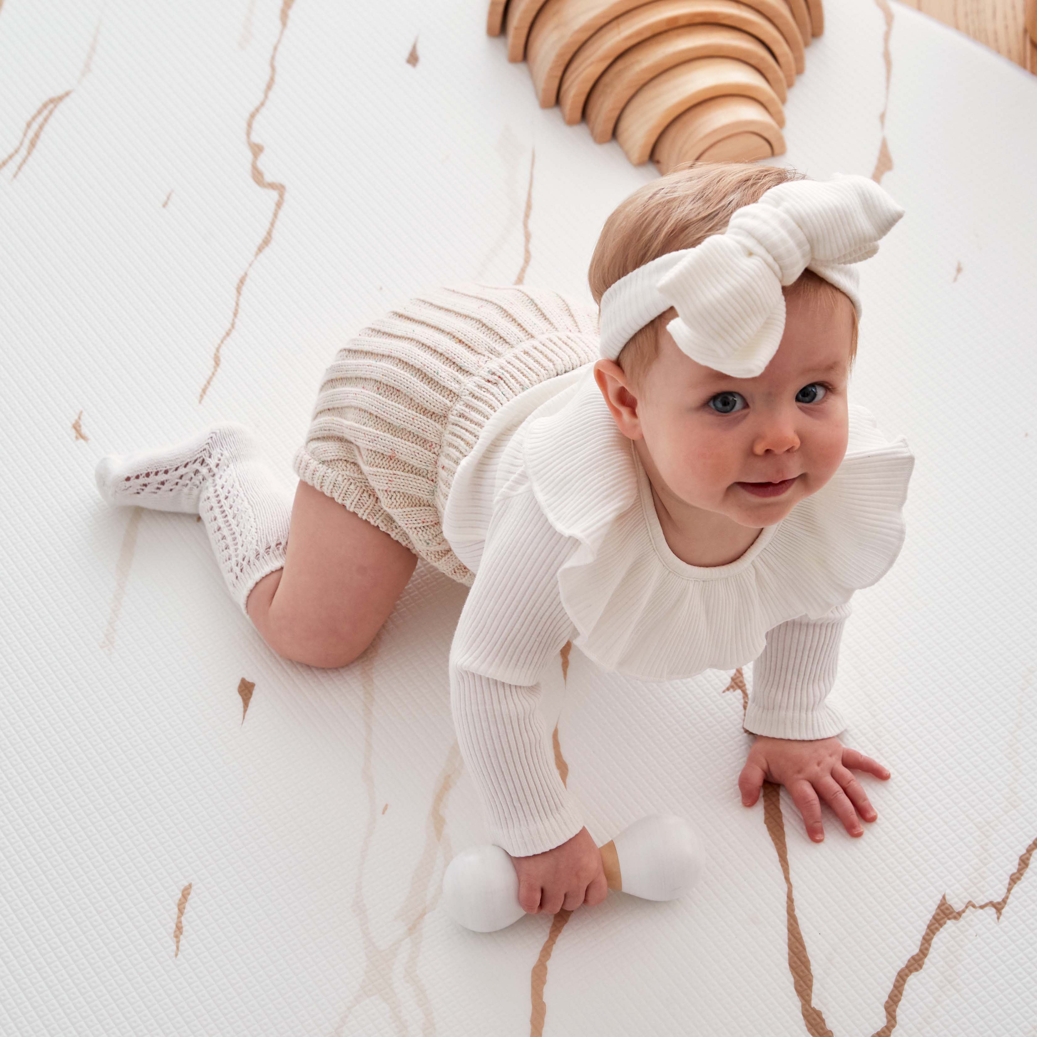 Marble Latte / Herringbone Play Mat (Small)
