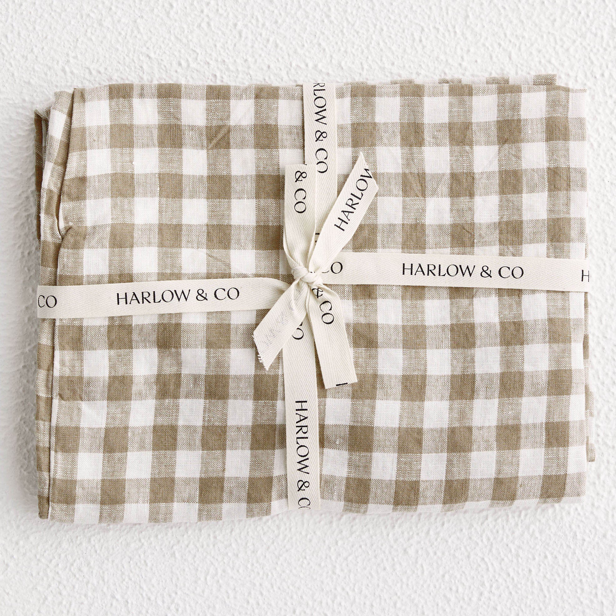 Linen Baby Lounger Cover - Mocha Gingham