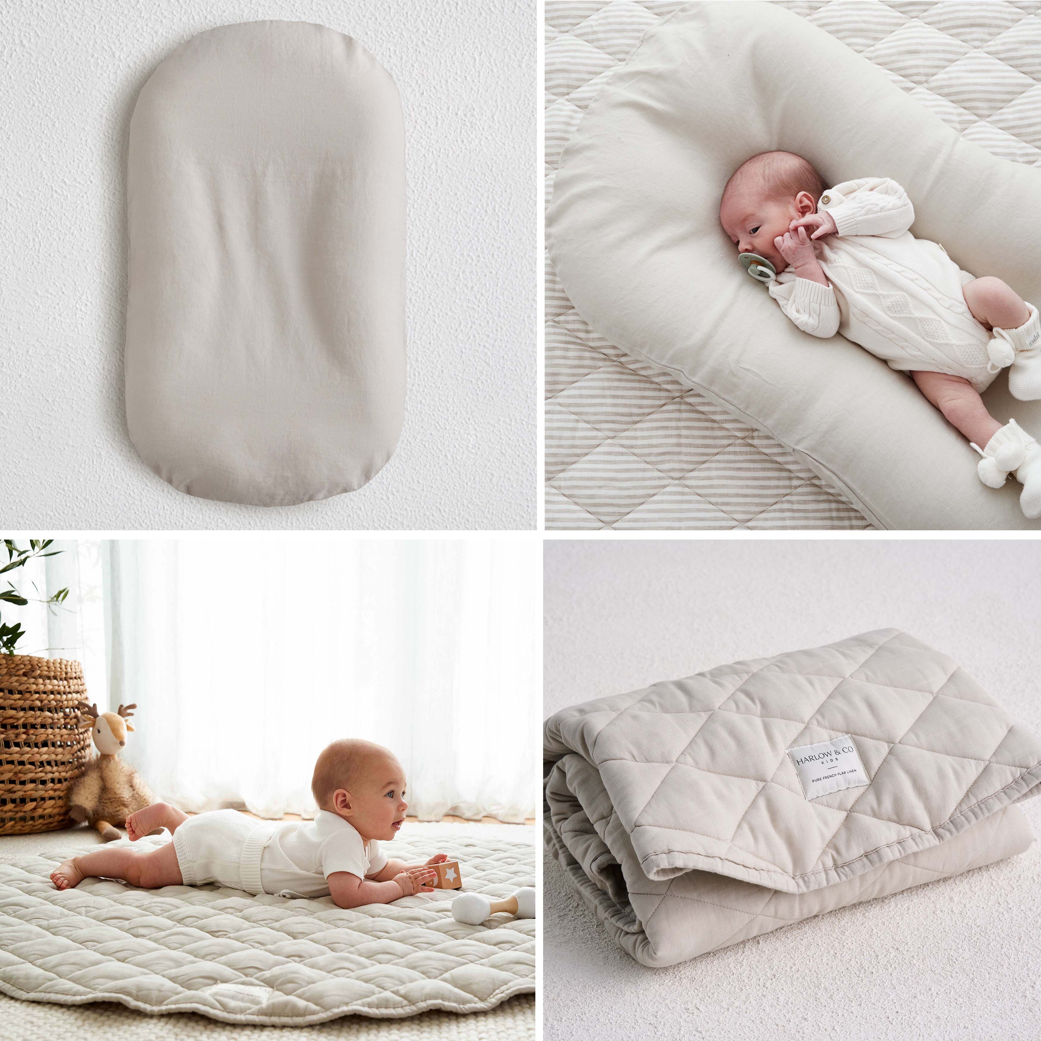 Bundle: Baby Lounger + Linen Play Mat - Oat