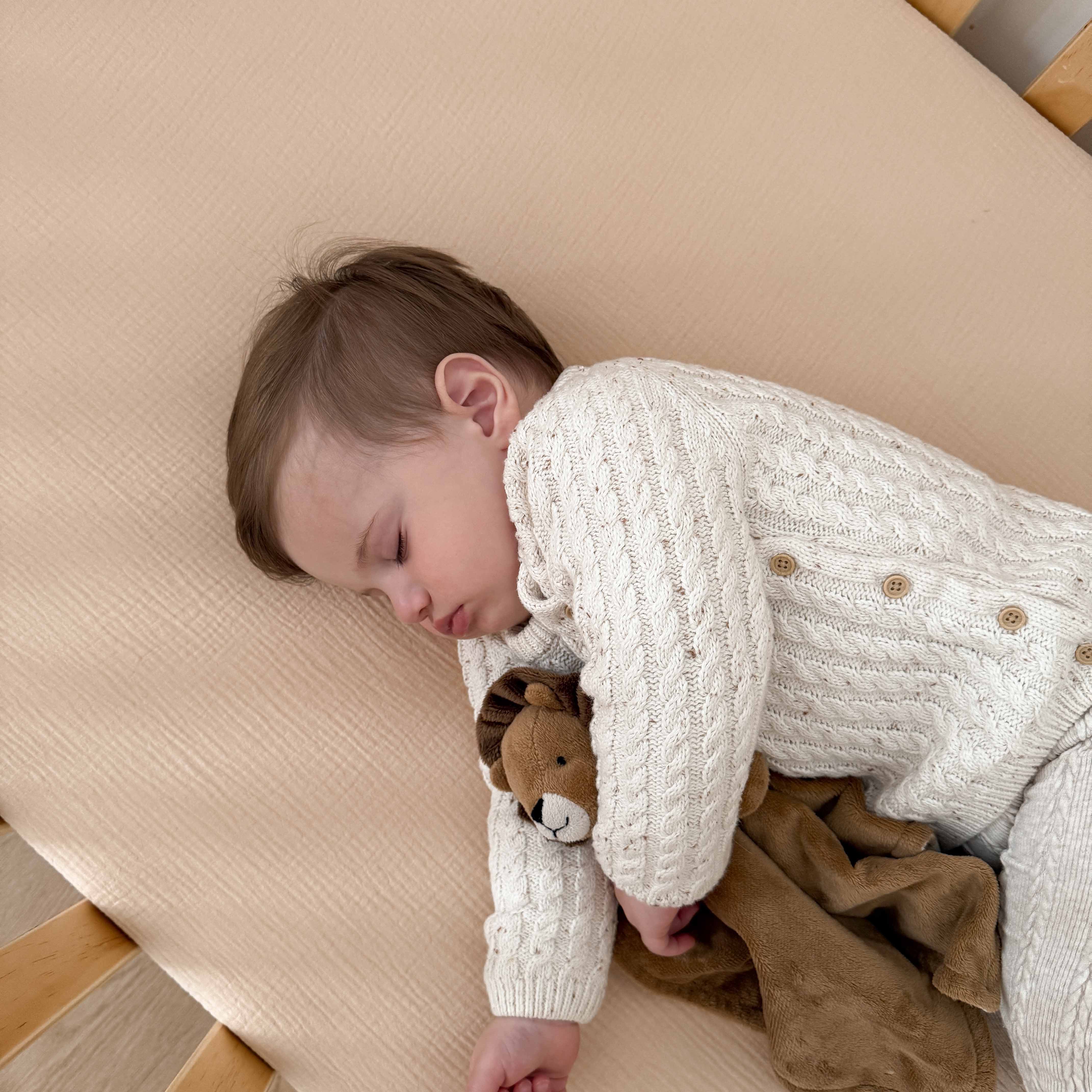 Organic Cotton Cot Sheet - Sand