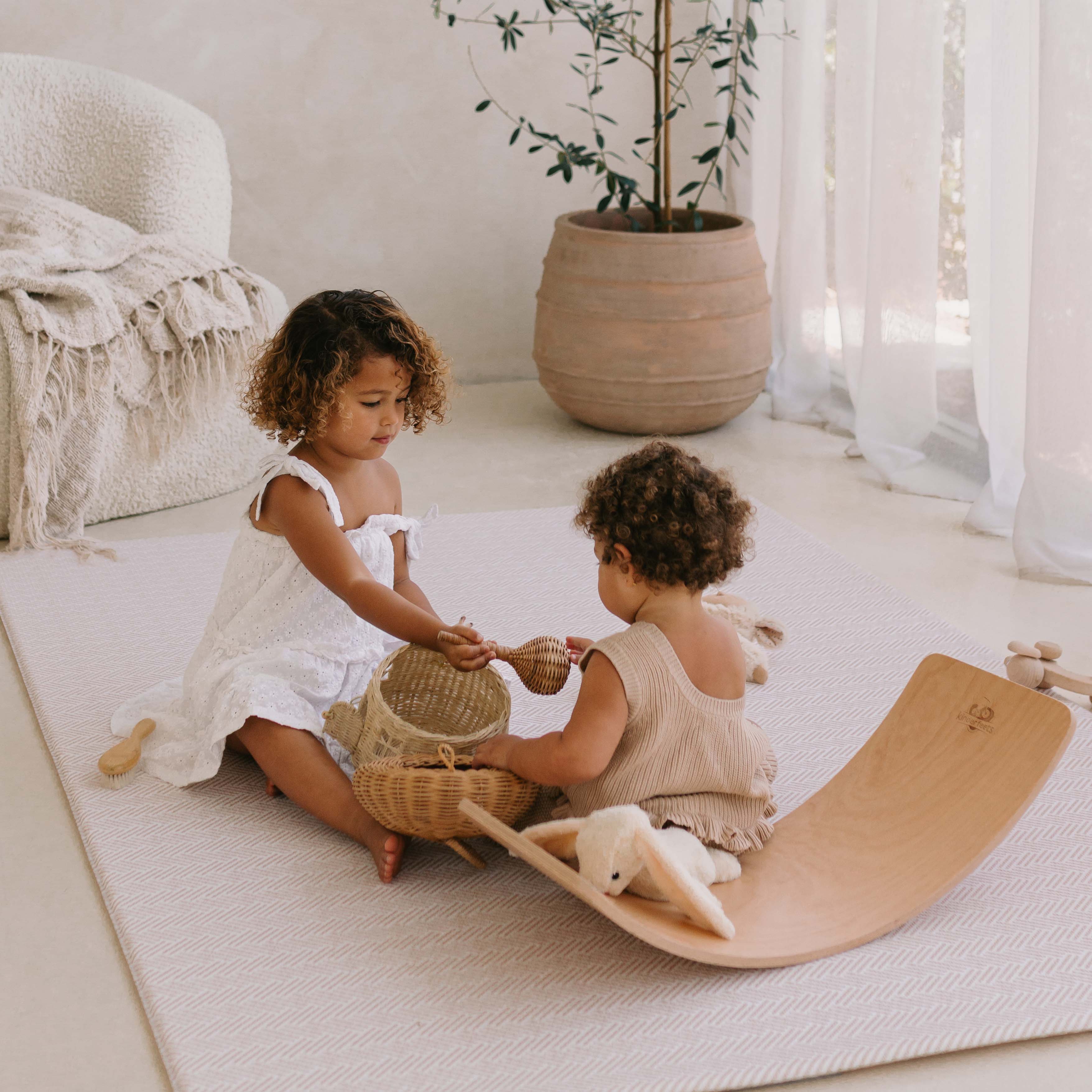 Herringbone / Vintage Jute Play Mat (Large)