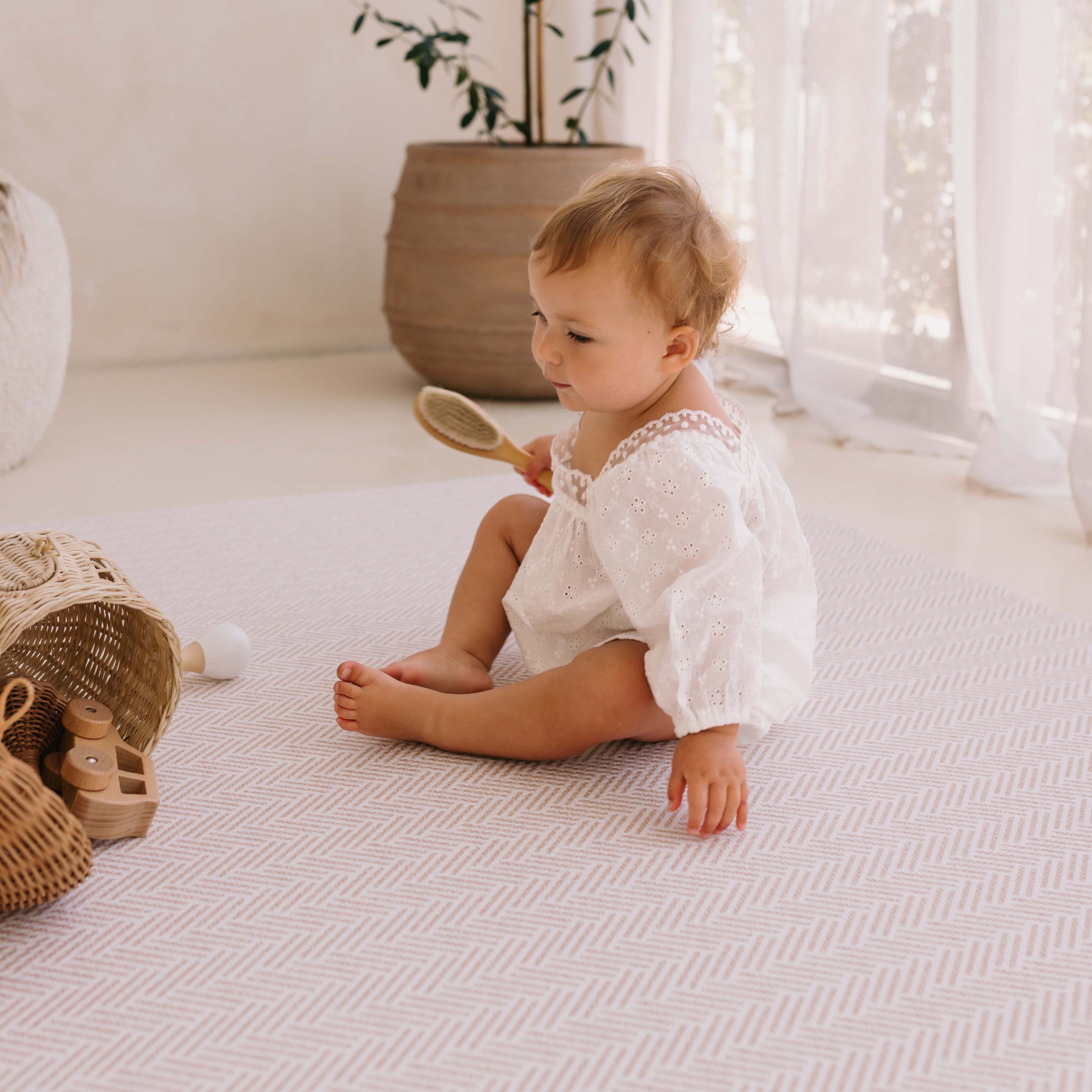 Herringbone / Vintage Jute Play Mat (Small)