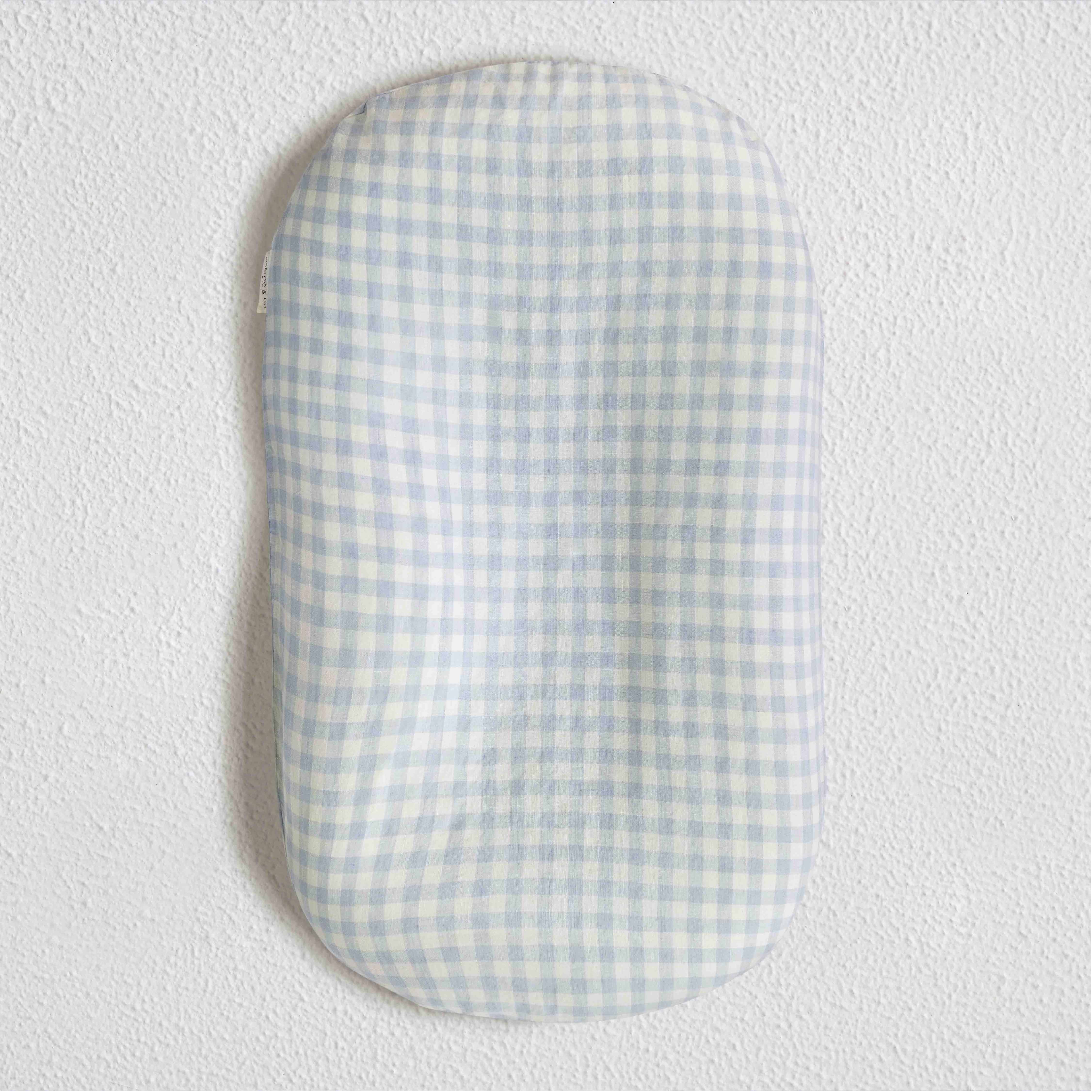 Baby Lounger + Linen Cover - Blue Gingham