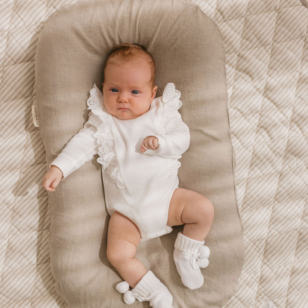 Baby Lounger + Linen Cover - Natural