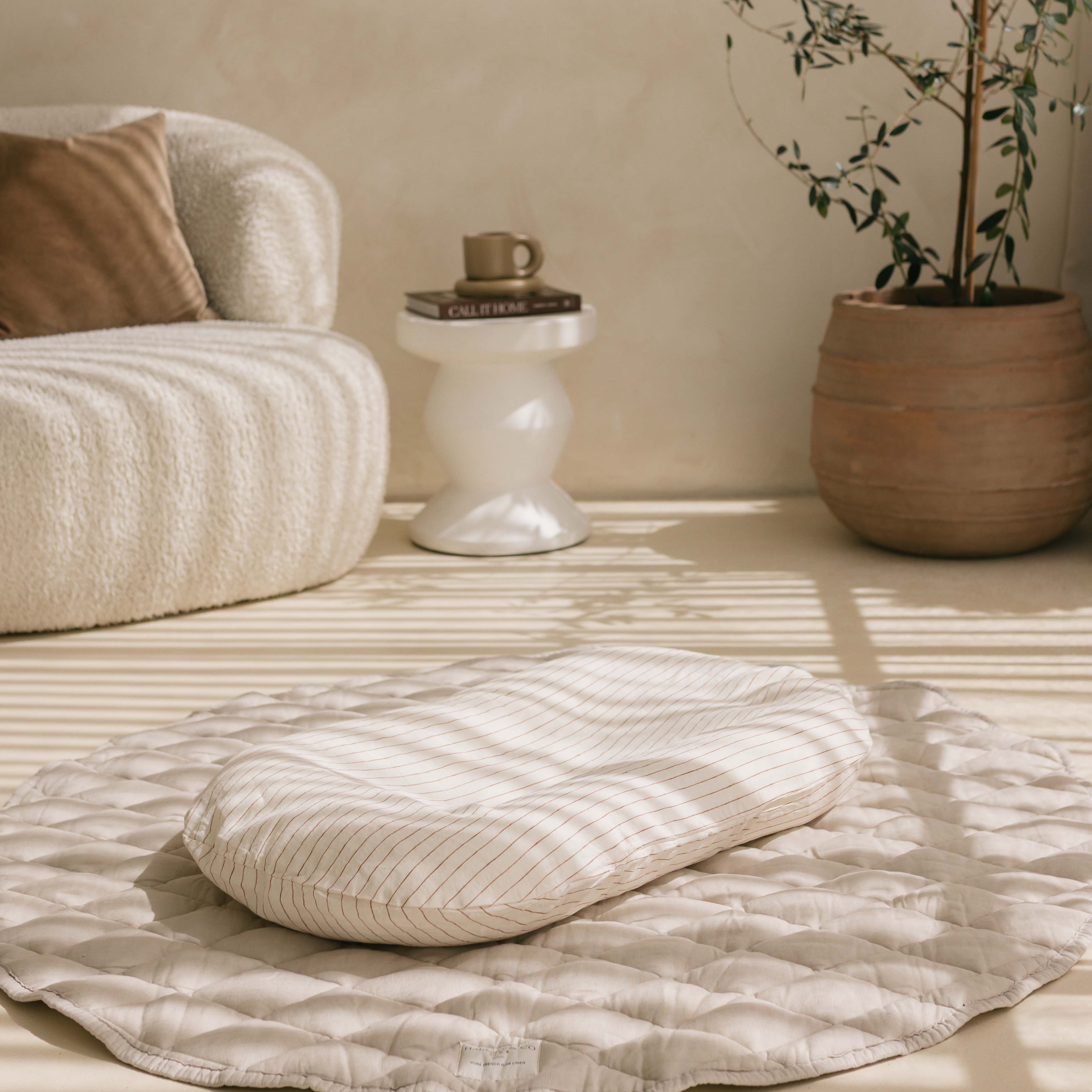 Baby Lounger + Linen Cover - Ginger Stripe