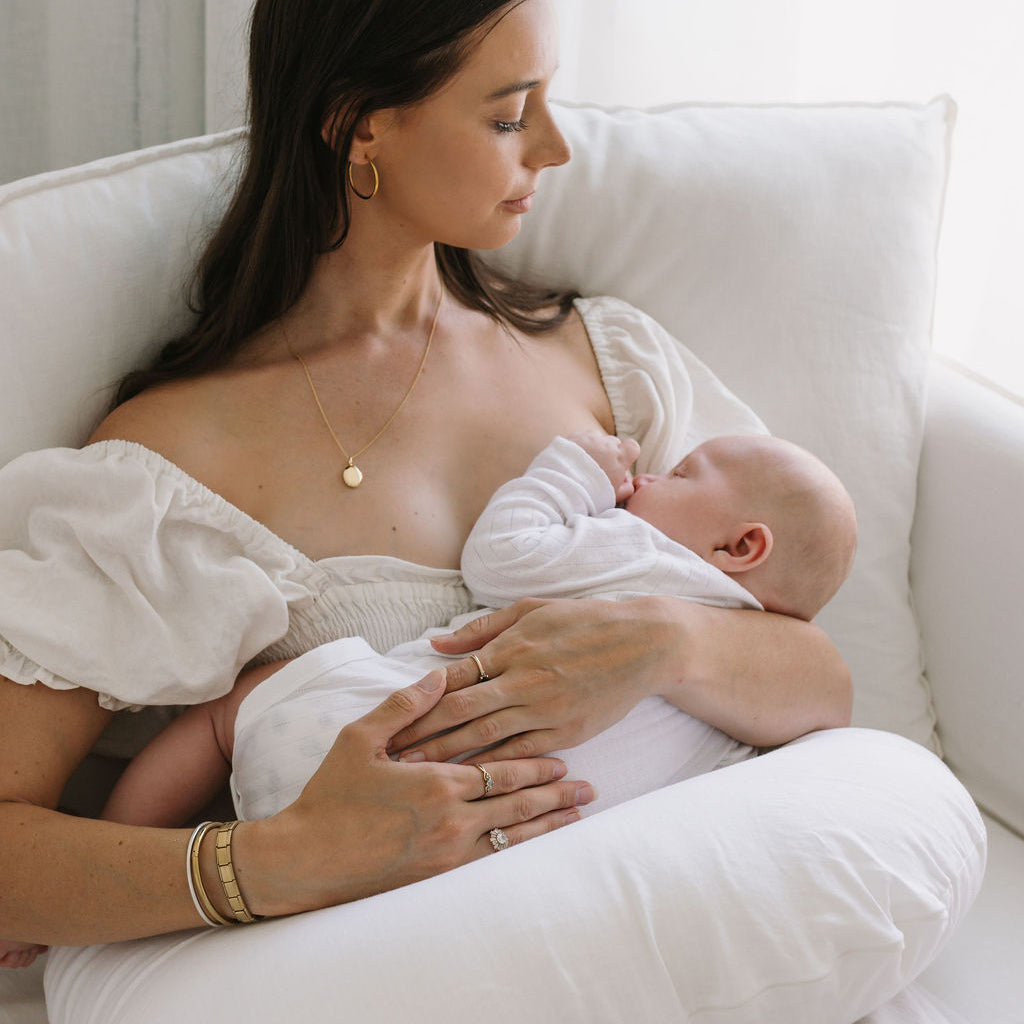 Bundle: Baby Lounger + Nursing Pillow - White