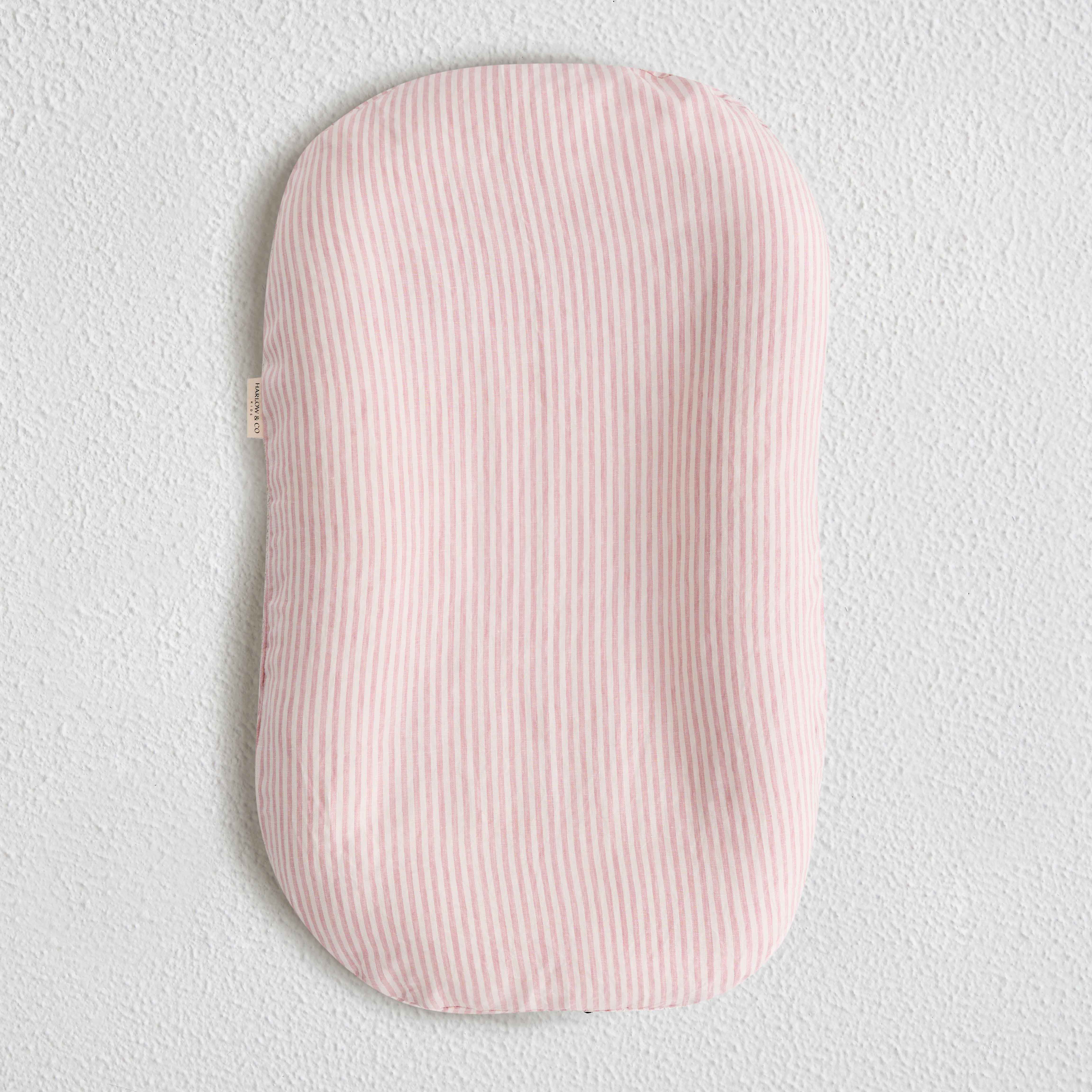 Baby Lounger + Linen Cover - Blush Stripe