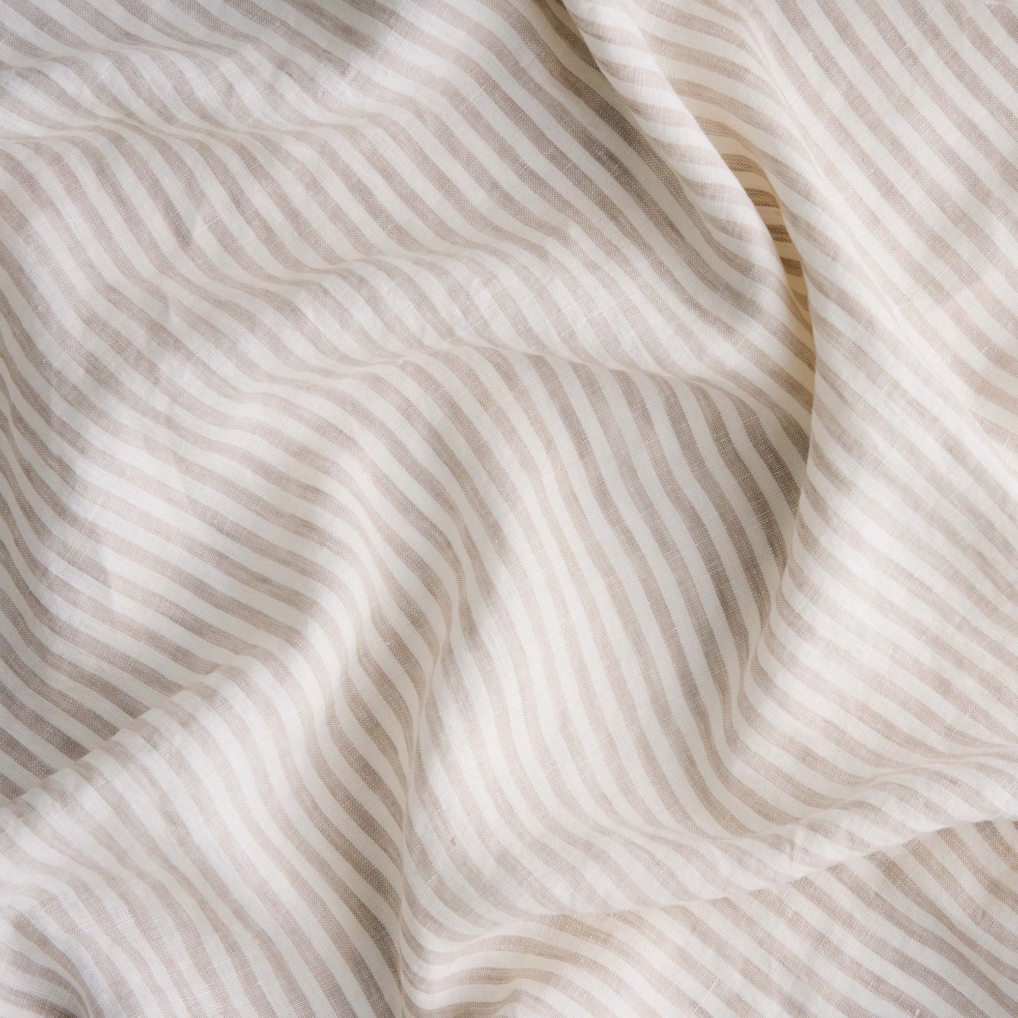 Linen Nursing Pillow Cover - Natural Stripe