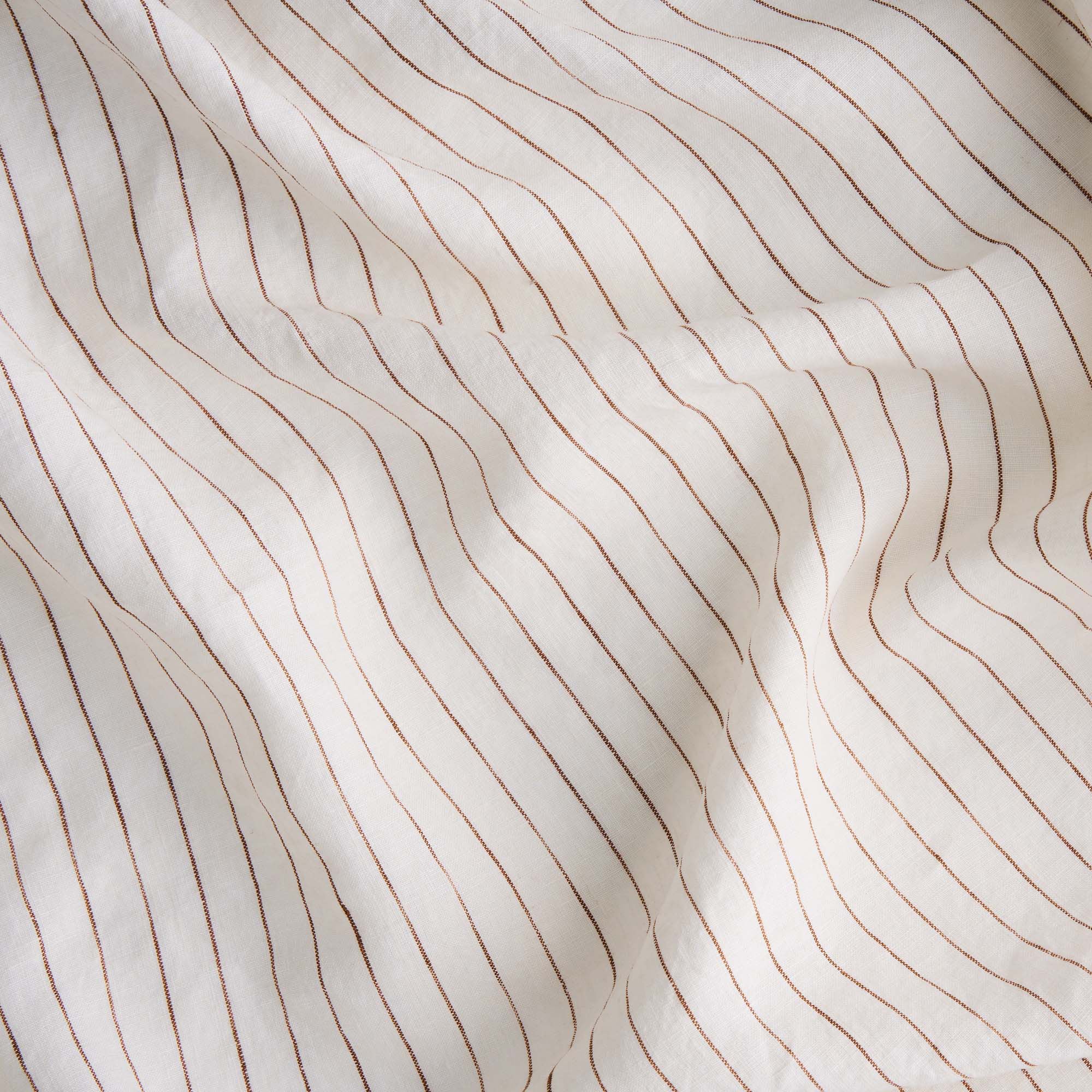 French Linen Cot Sheet - Ginger Stripe