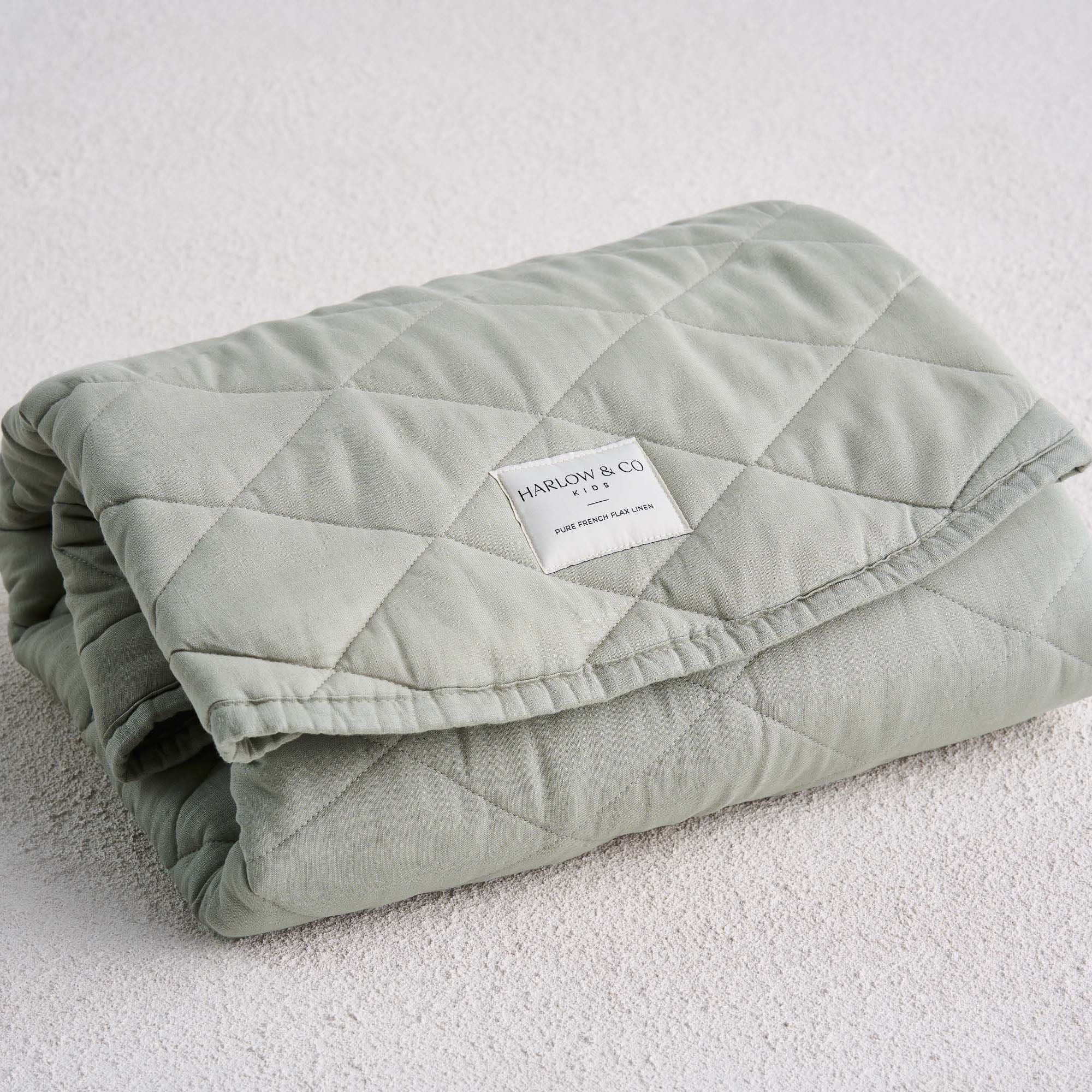 French Linen Play Mat - Sage