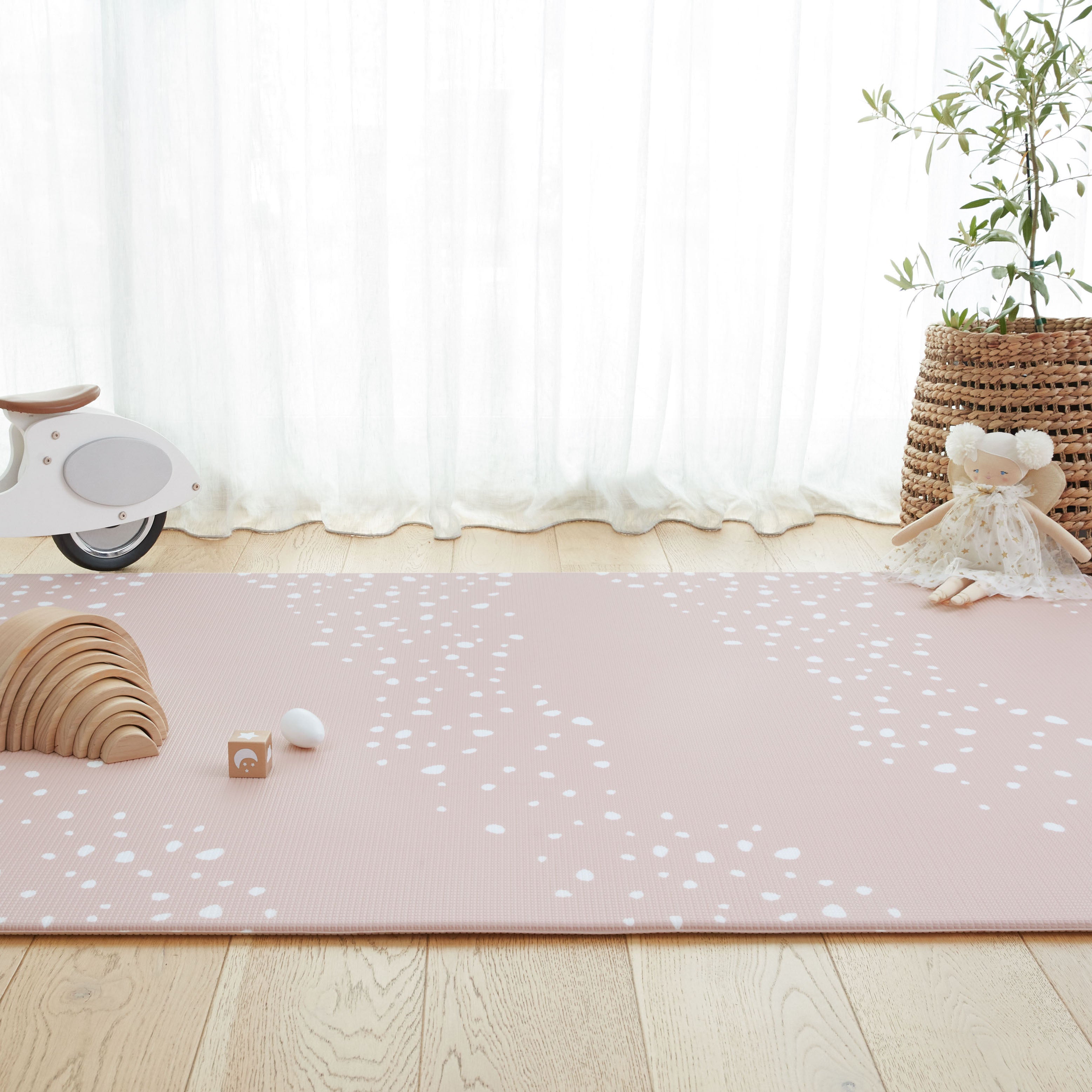 Stones Dusty Blush / Vintage Jute Play Mat (Large)