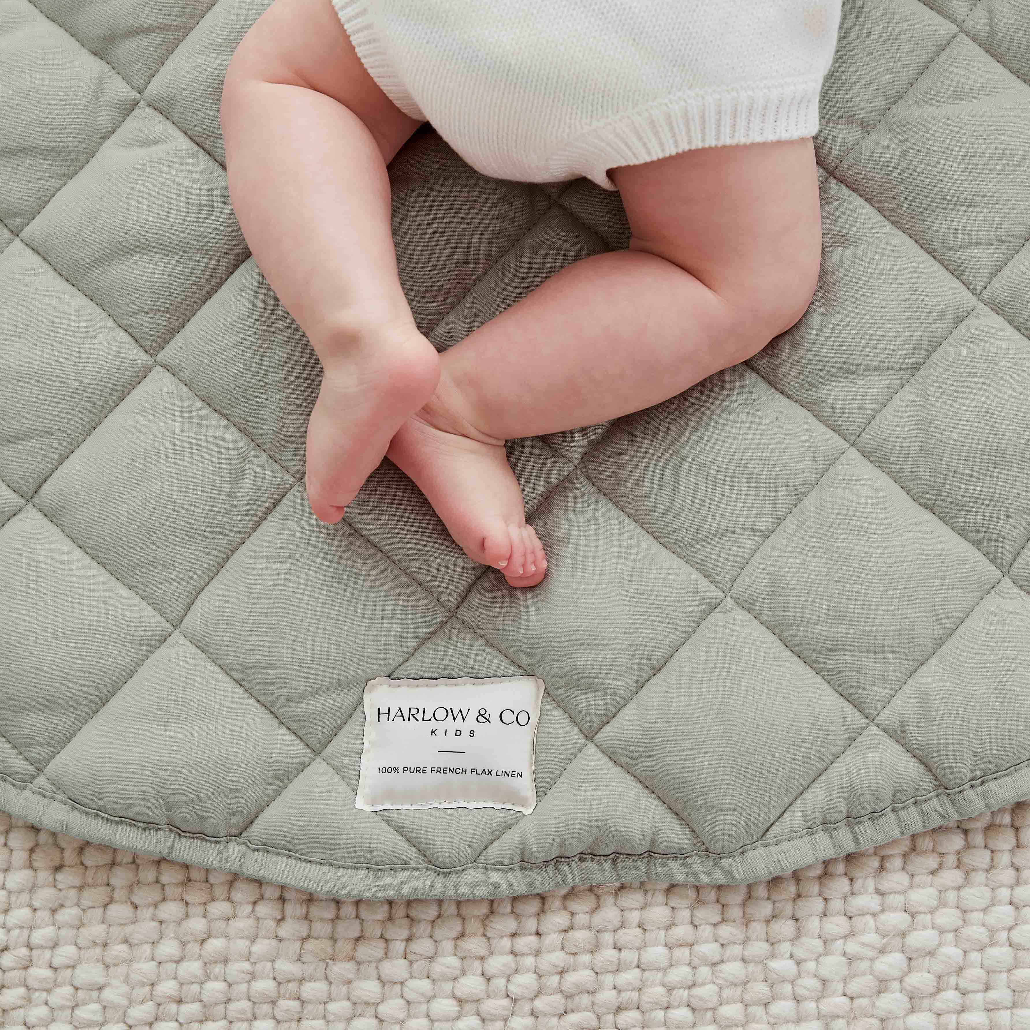 French Linen Play Mat - Sage