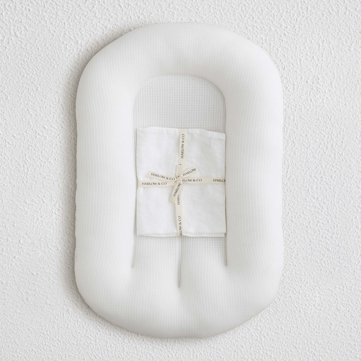 Bundle: Baby Lounger + Linen Play Mat - White