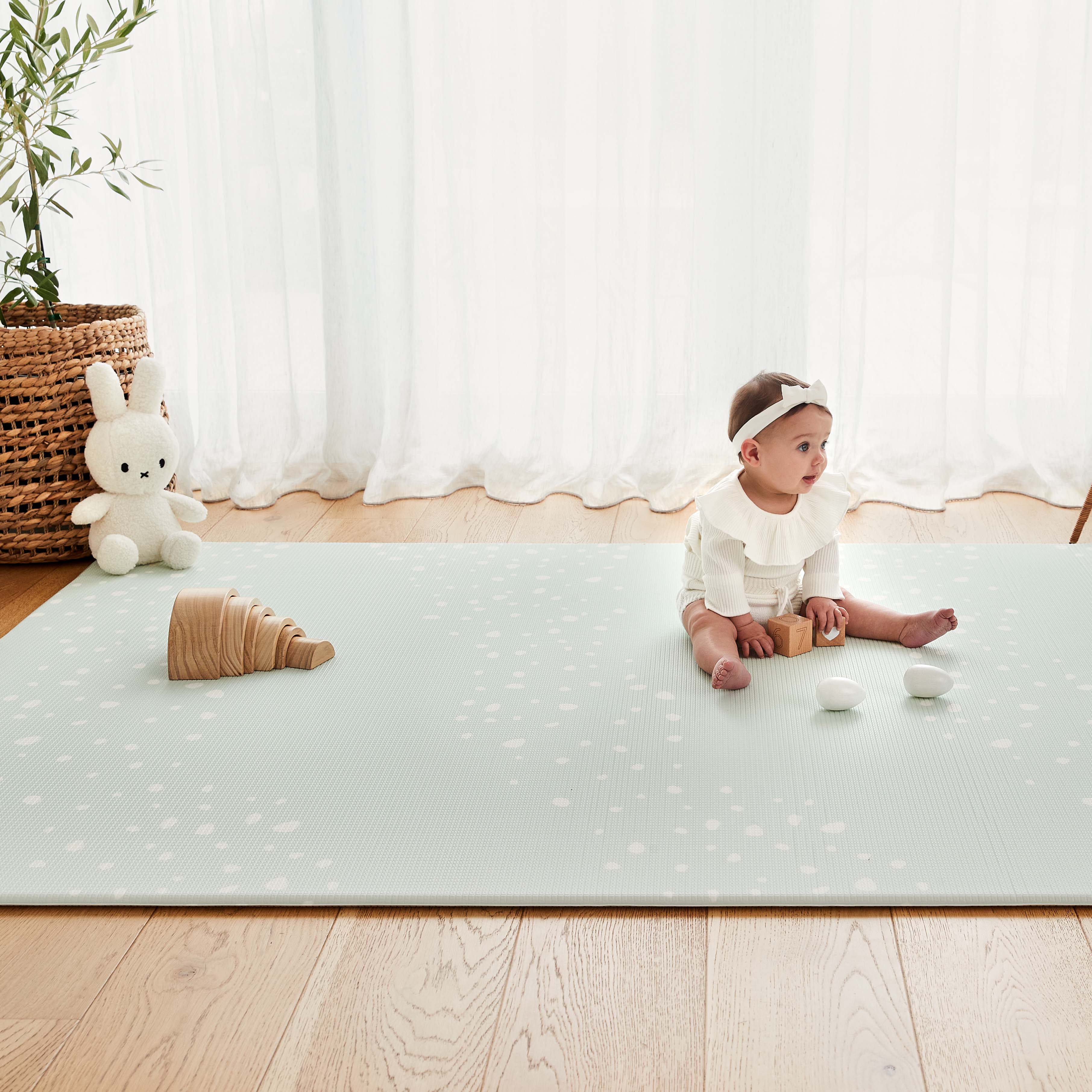 Stones Sage / Vintage Jute Play Mat (Large)