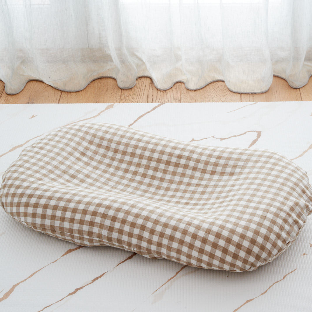 Baby Lounger + Linen Cover - Mocha Gingham