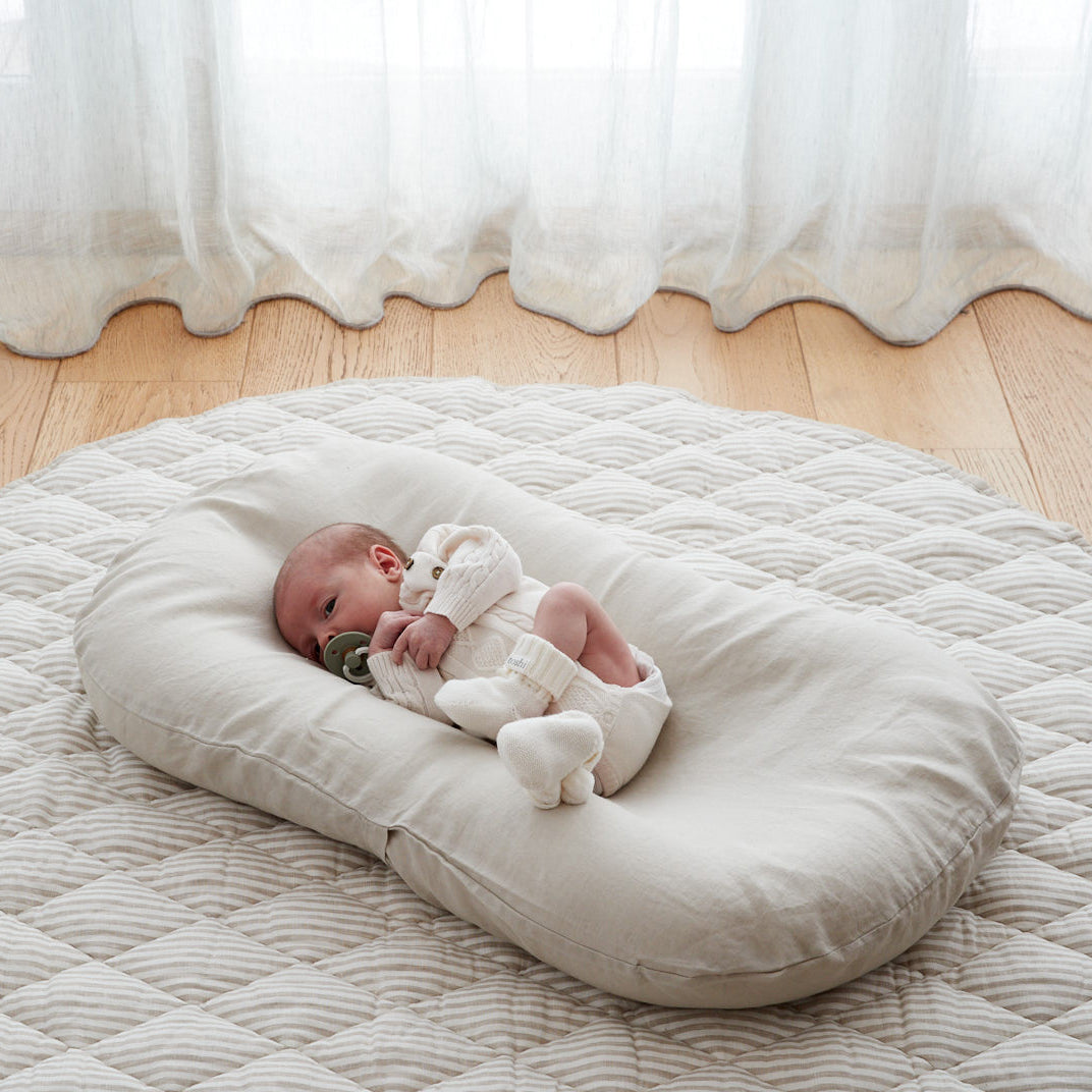 Bundle: Baby Lounger + Linen Play Mat - Oat