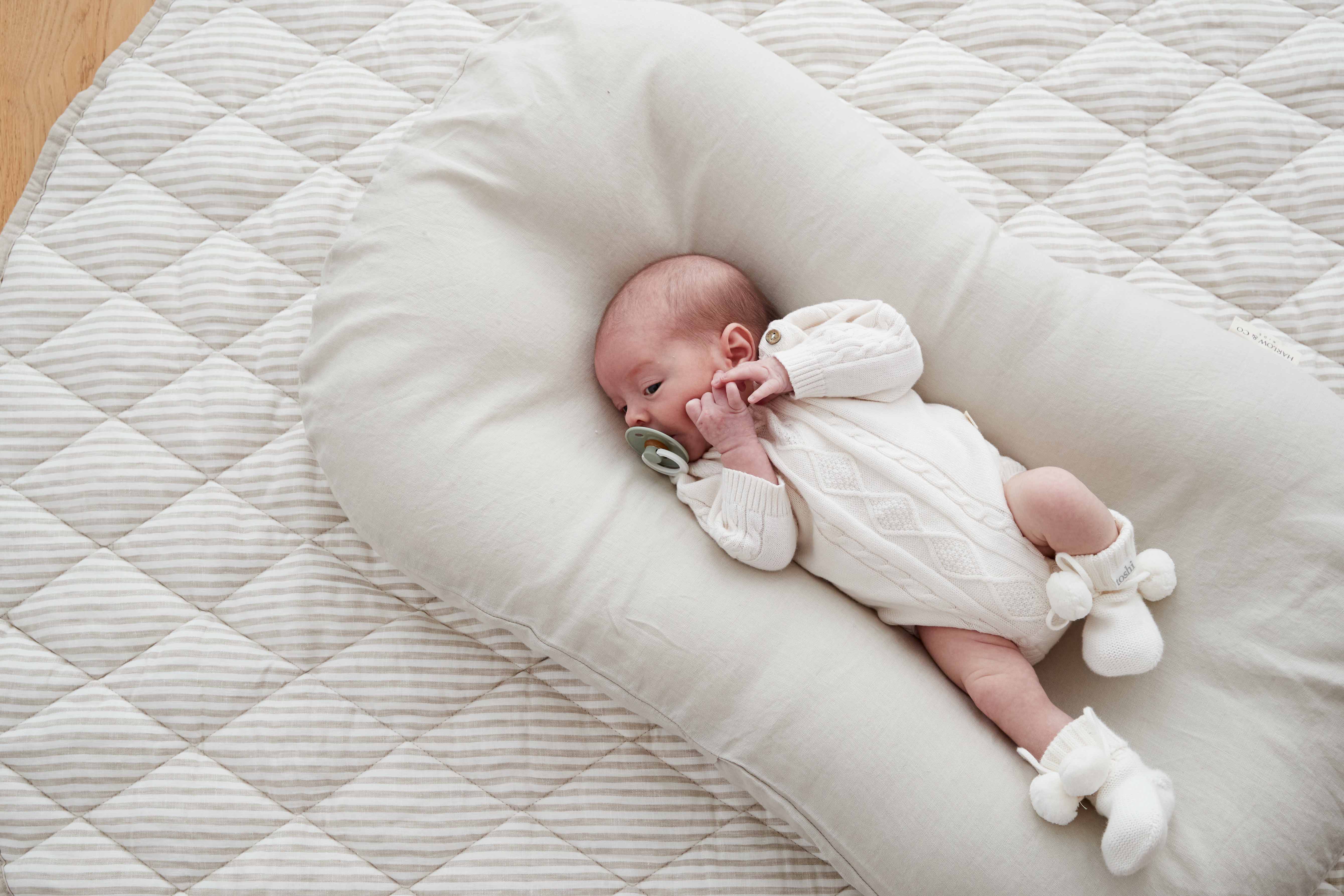 Baby Lounger Linen Cover - Oat