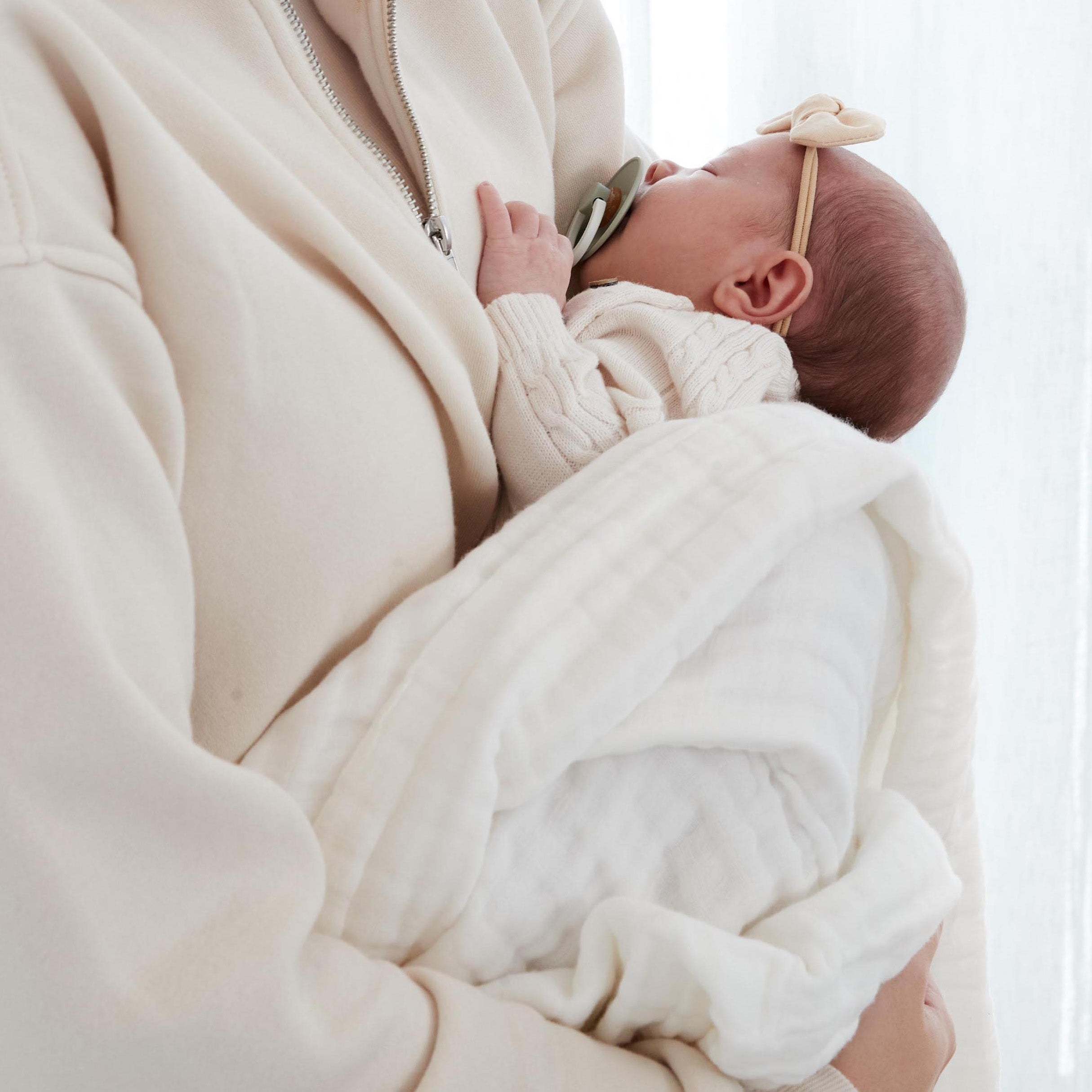 Organic Cotton Baby Blanket - White