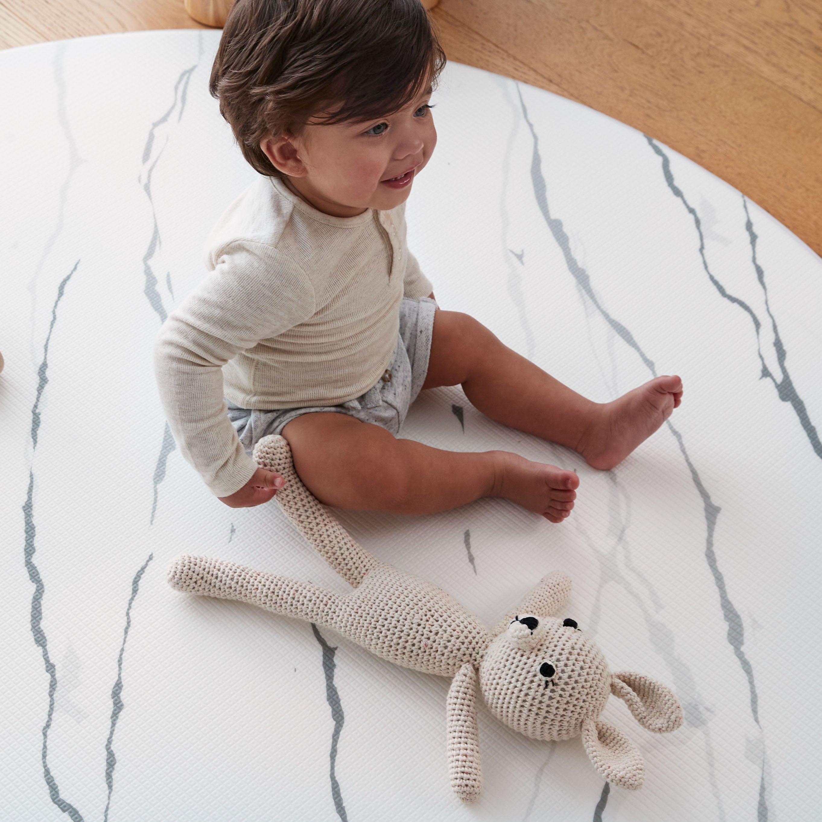 Stones Grey / Marble Smoke Play Mat (Round)