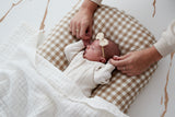 Baby Lounger Linen Cover - Mocha Gingham